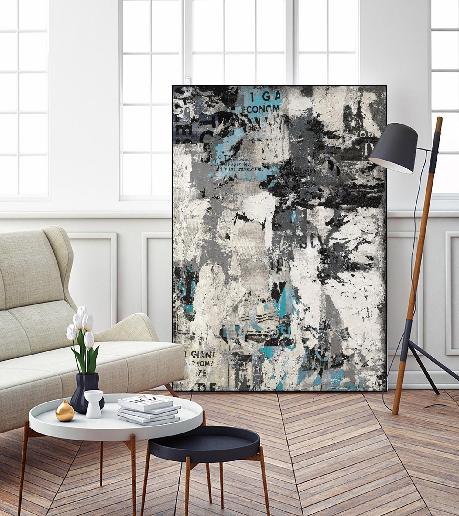 Wall Street Transactions.tif by Daleno Art on GIANT ART - blue street art abstrait