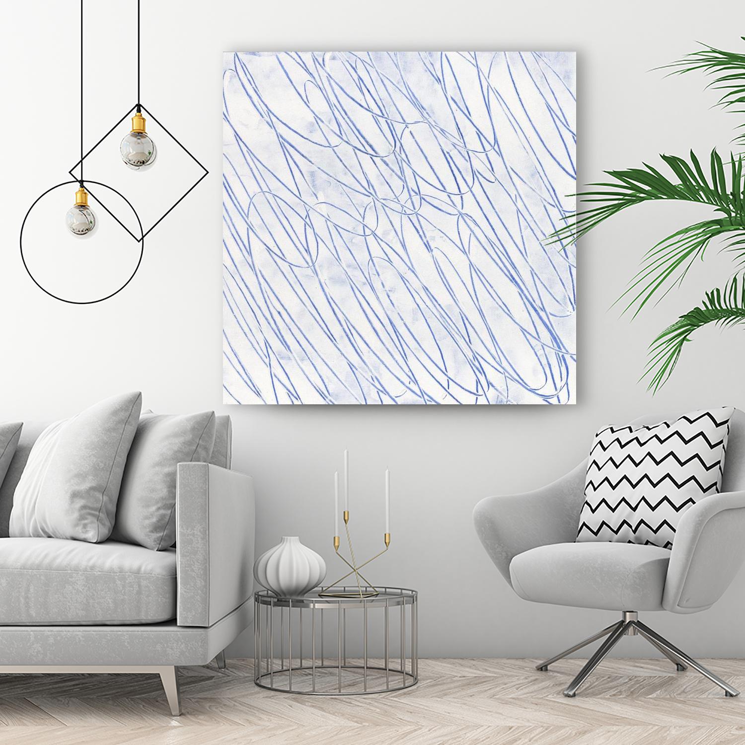 Hula II by Daleno Art on GIANT ART - blue abstract scribble wibble