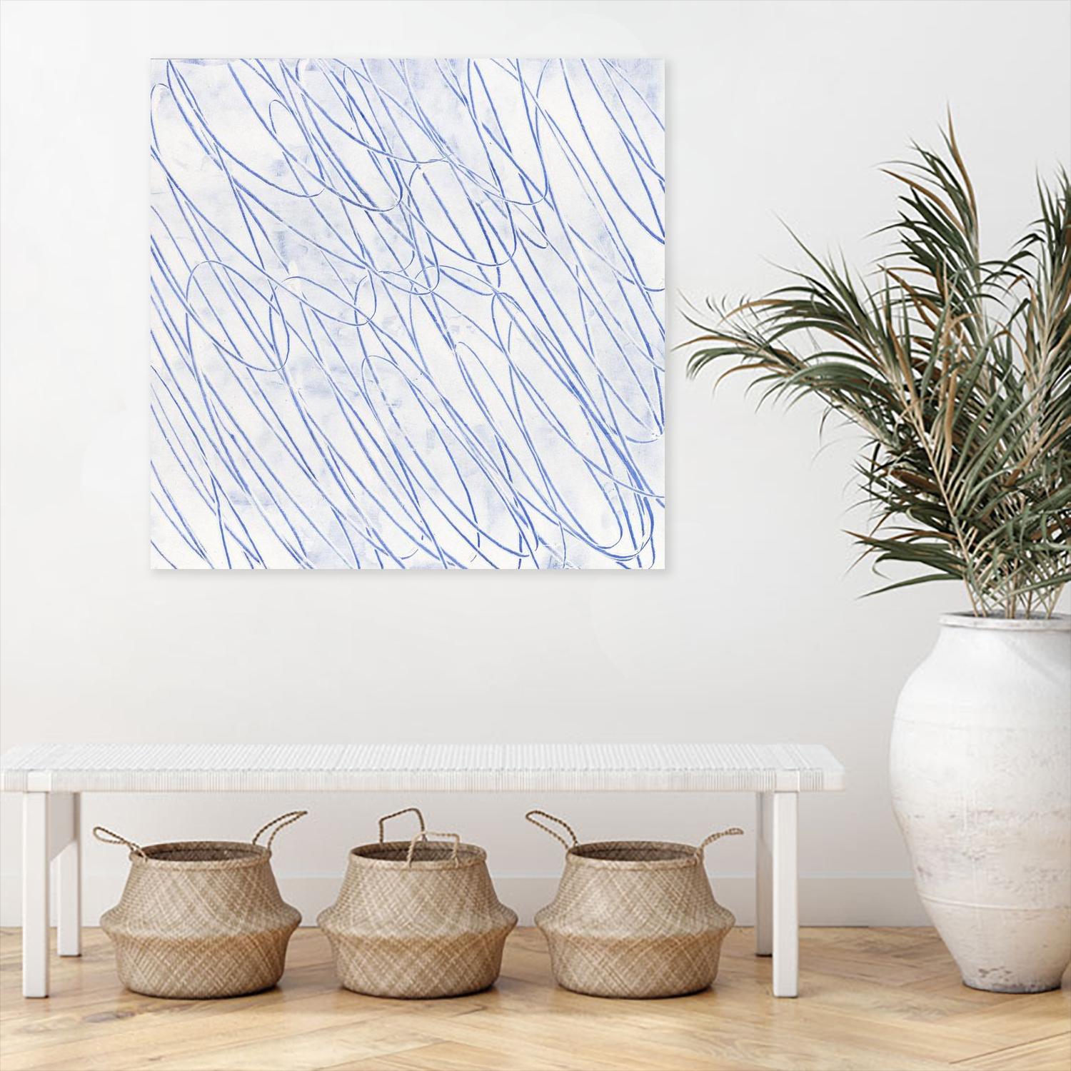 Hula II by Daleno Art on GIANT ART - blue abstract scribble wibble