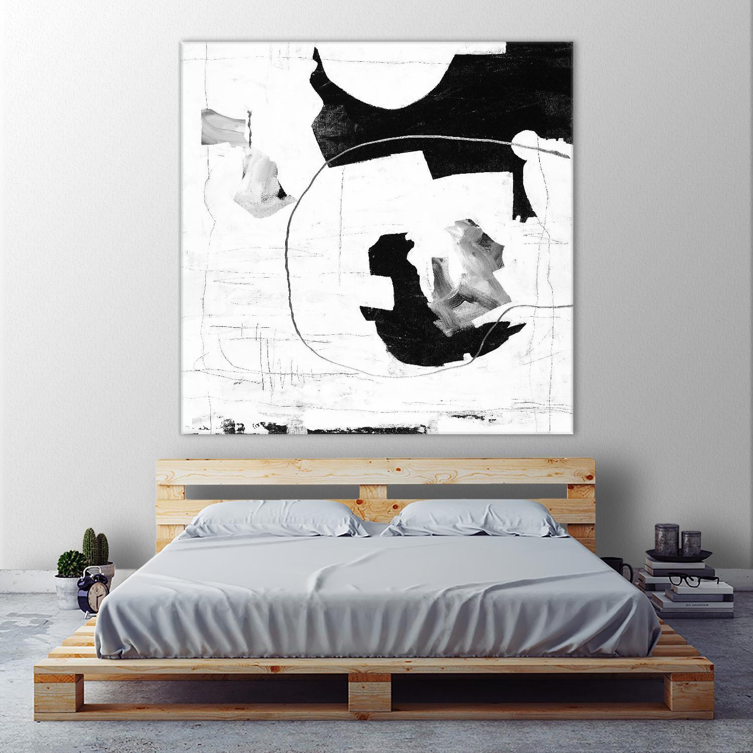 Traces of Silver III by Daleno Art on GIANT ART - black  black&white abstrait
