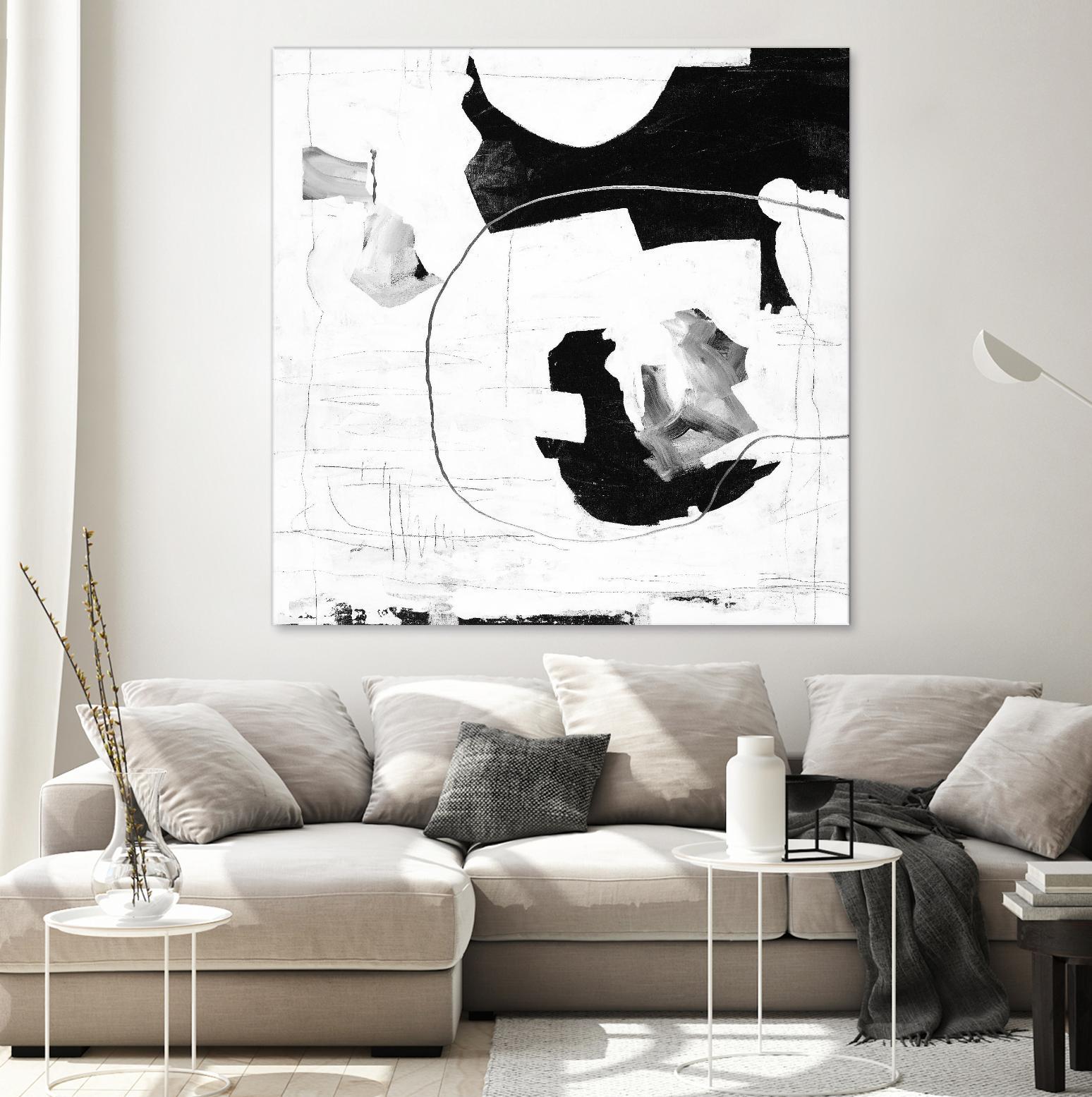 Traces of Silver III by Daleno Art on GIANT ART - black  black&white abstrait