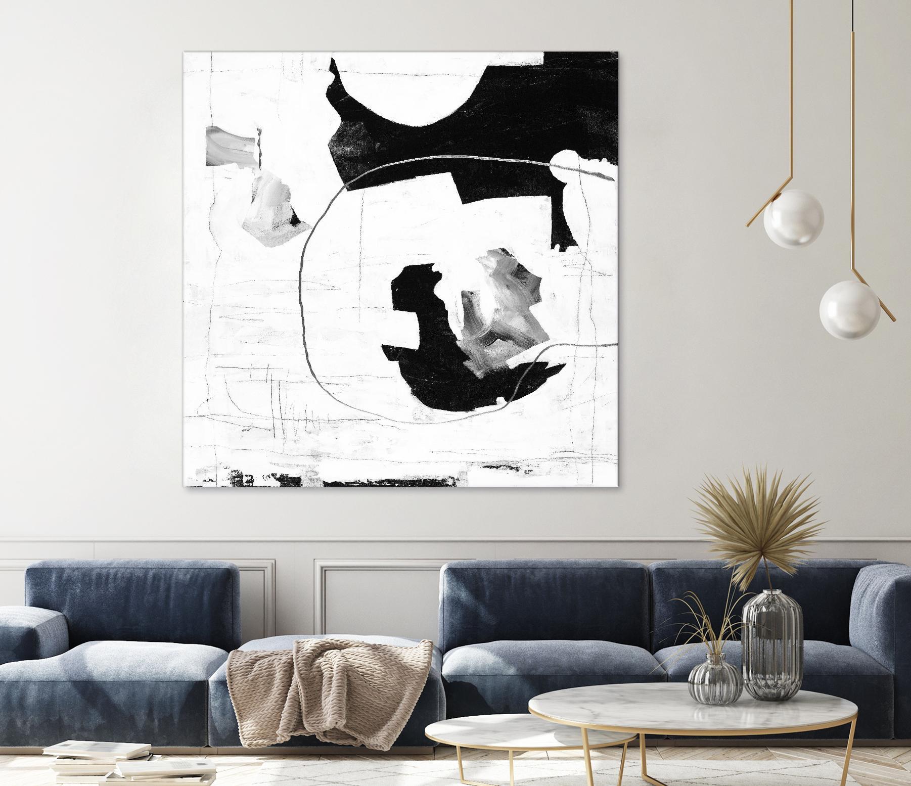 Traces of Silver III by Daleno Art on GIANT ART - black  black&white abstrait