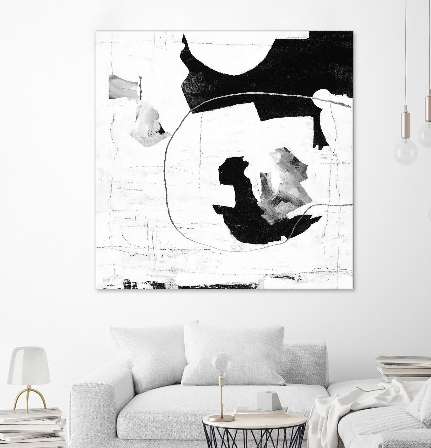 Traces of Silver III by Daleno Art on GIANT ART - black  black&white abstrait