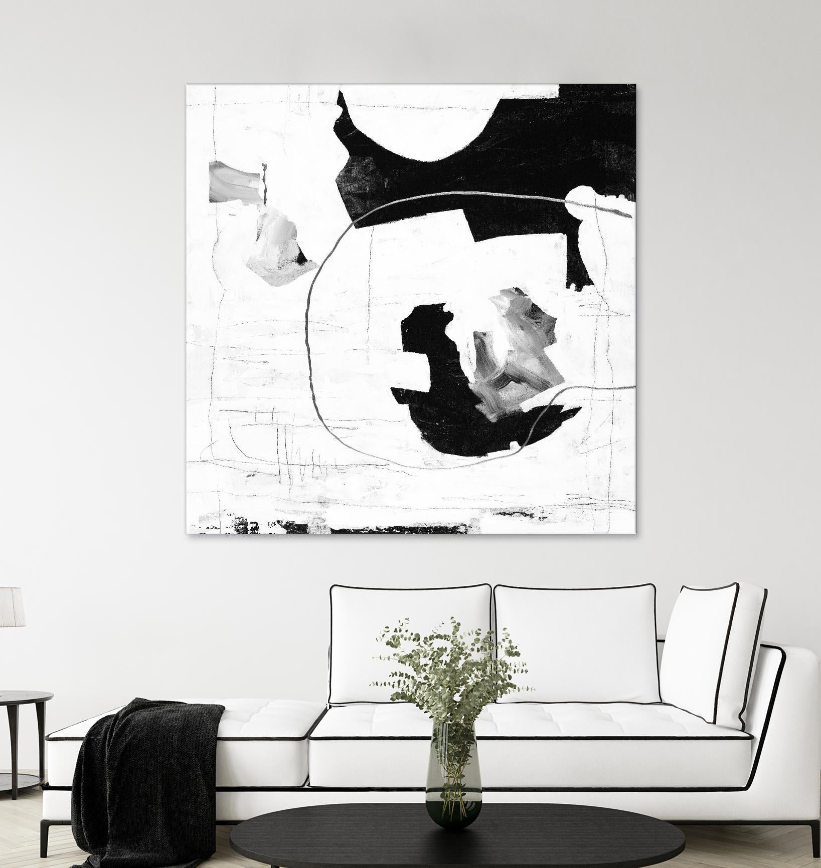 Traces of Silver III by Daleno Art on GIANT ART - black  black&white abstrait