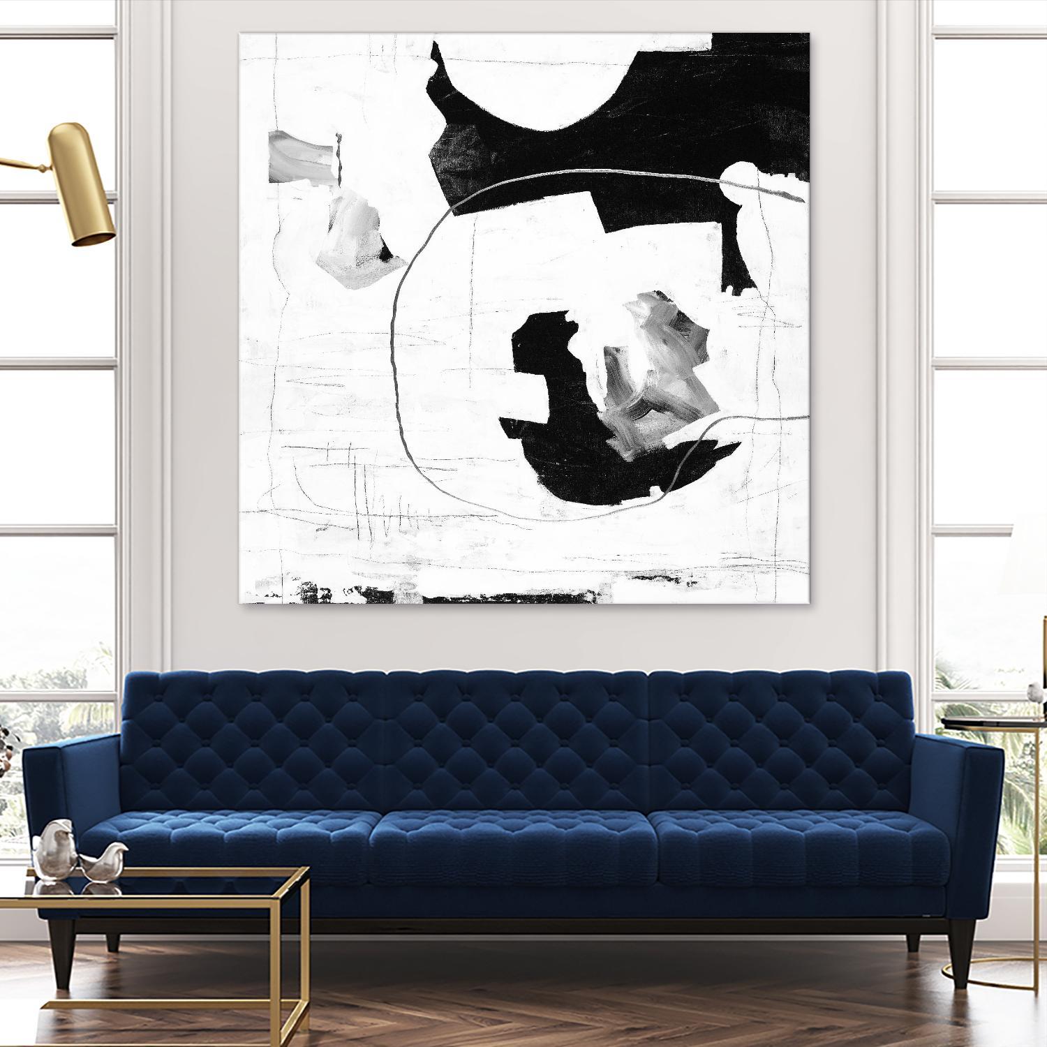 Traces of Silver III by Daleno Art on GIANT ART - black  black&white abstrait