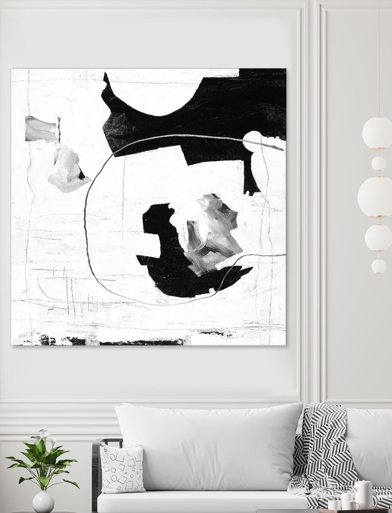 Traces of Silver III by Daleno Art on GIANT ART - black  black&white abstrait