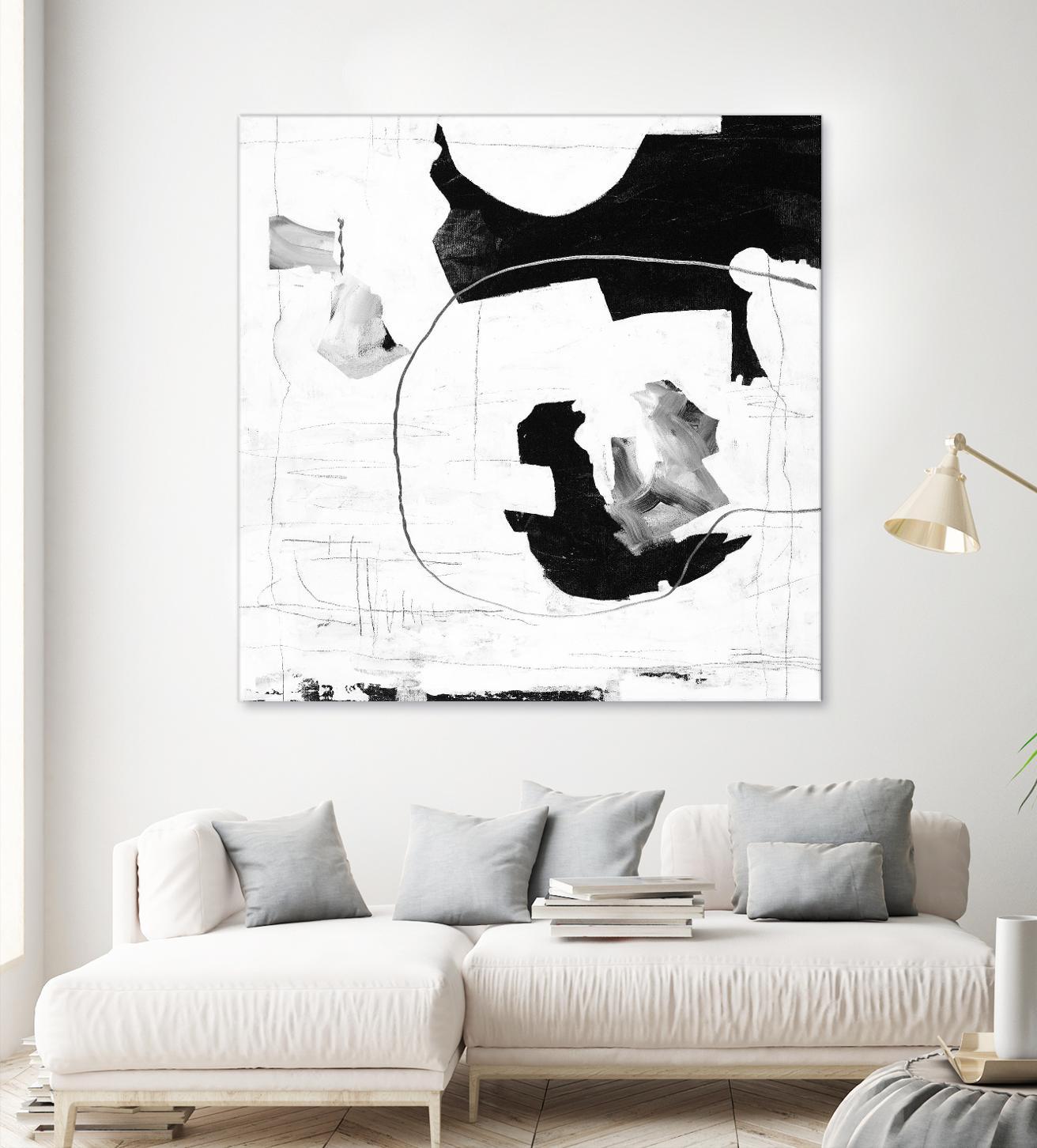 Traces of Silver III by Daleno Art on GIANT ART - black  black&white abstrait
