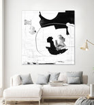 Traces of Silver III by Daleno Art on GIANT ART - black  black&white abstrait