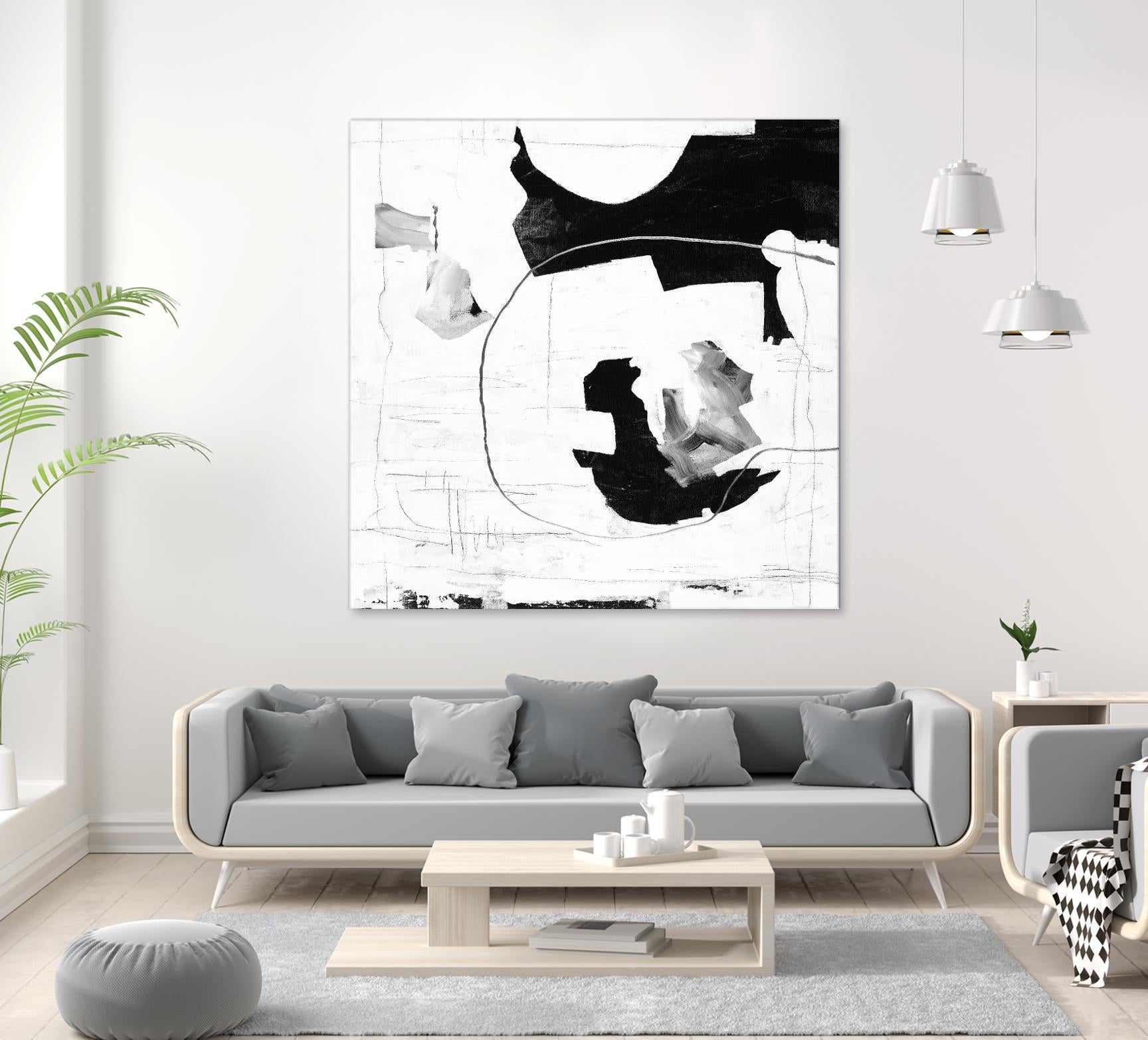 Traces of Silver III by Daleno Art on GIANT ART - black  black&white abstrait