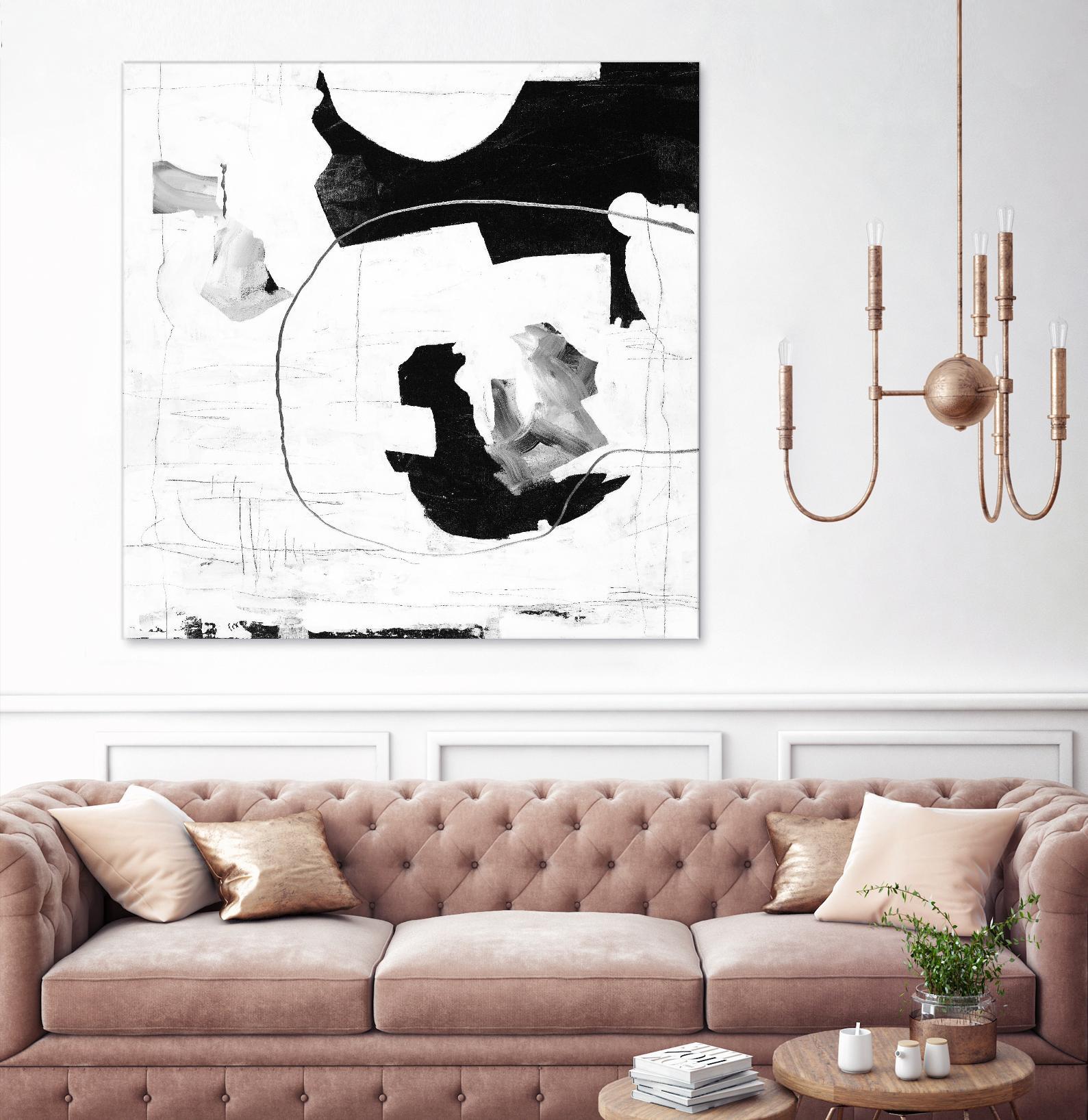 Traces of Silver III by Daleno Art on GIANT ART - black  black&white abstrait