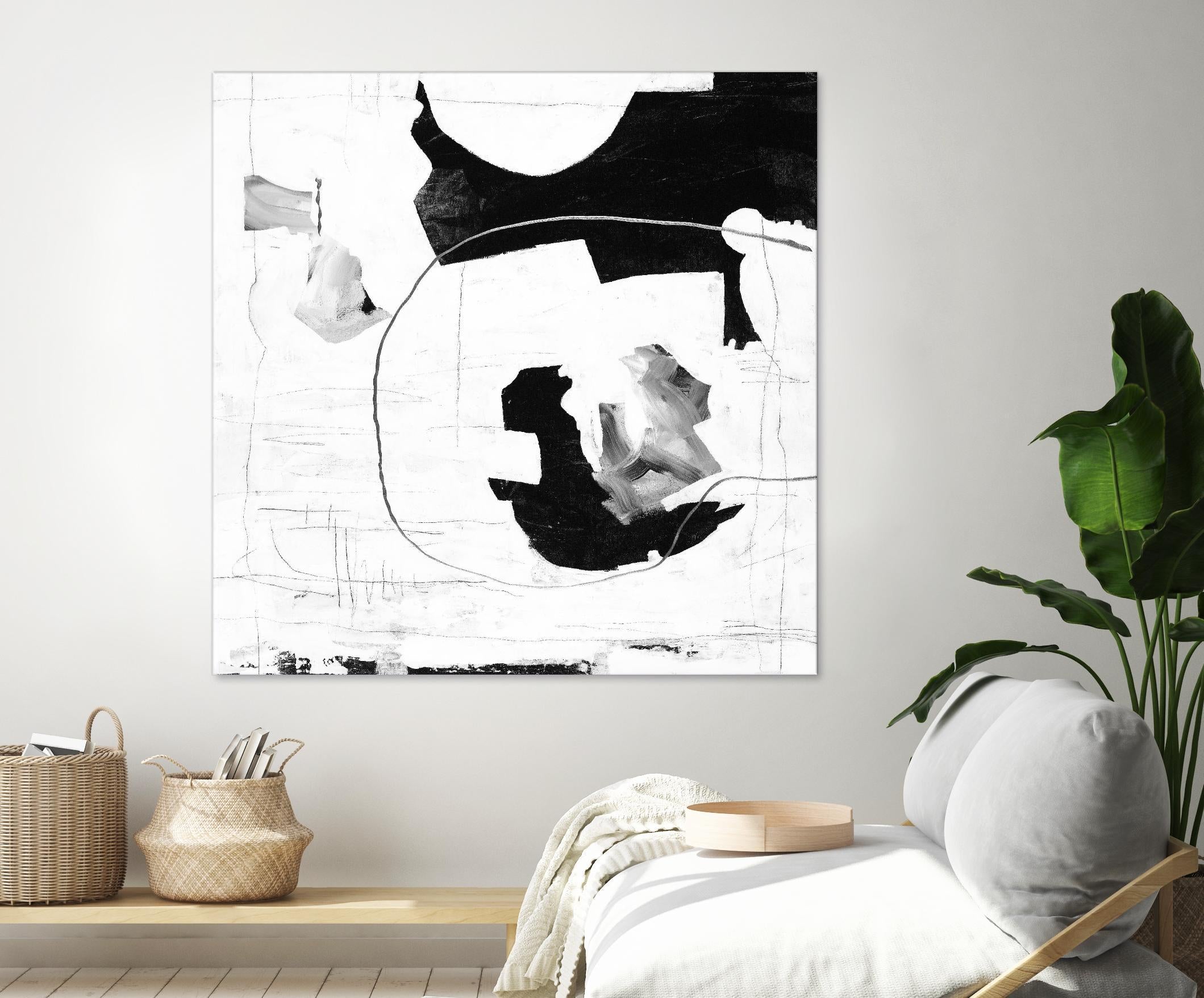 Traces of Silver III by Daleno Art on GIANT ART - black  black&white abstrait