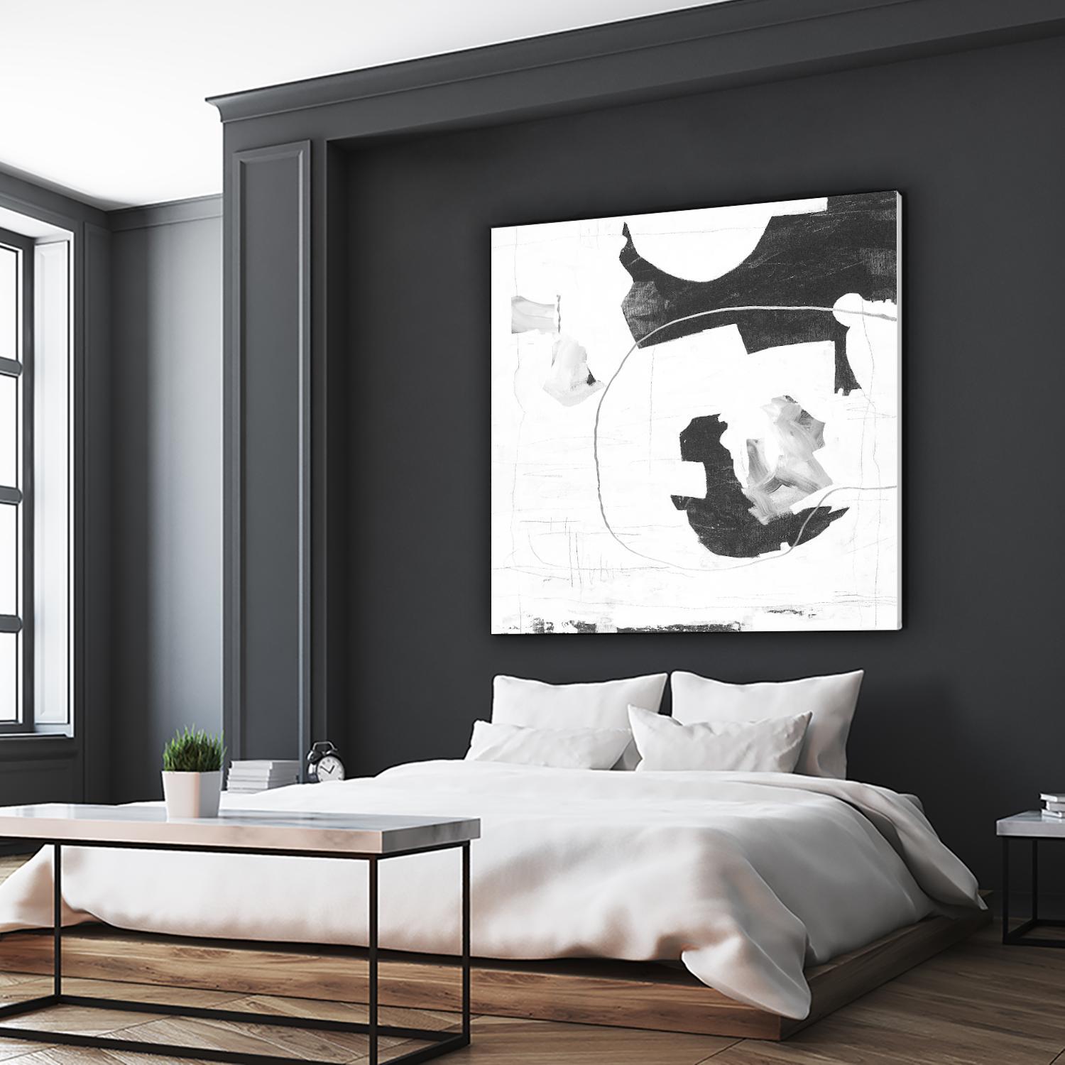 Traces of Silver III by Daleno Art on GIANT ART - black  black&white abstrait