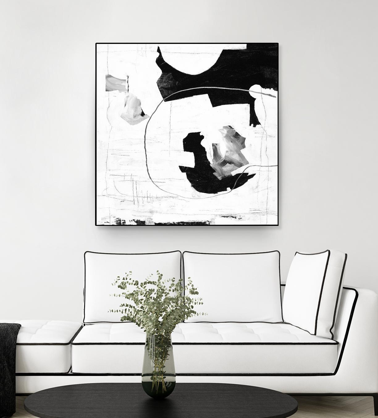 Traces of Silver III by Daleno Art on GIANT ART - black  black&white abstrait