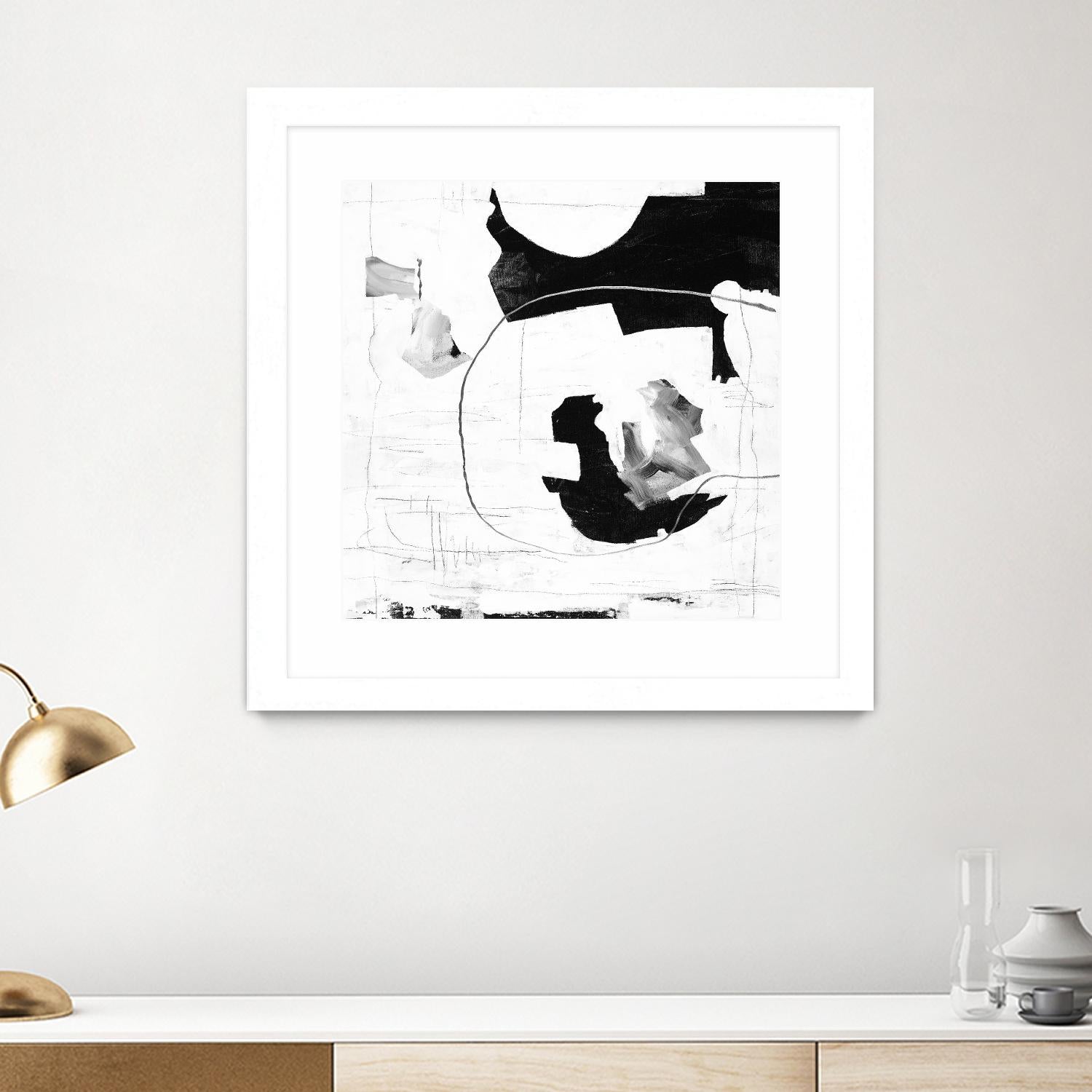 Traces of Silver III by Daleno Art on GIANT ART - black  black&white abstrait