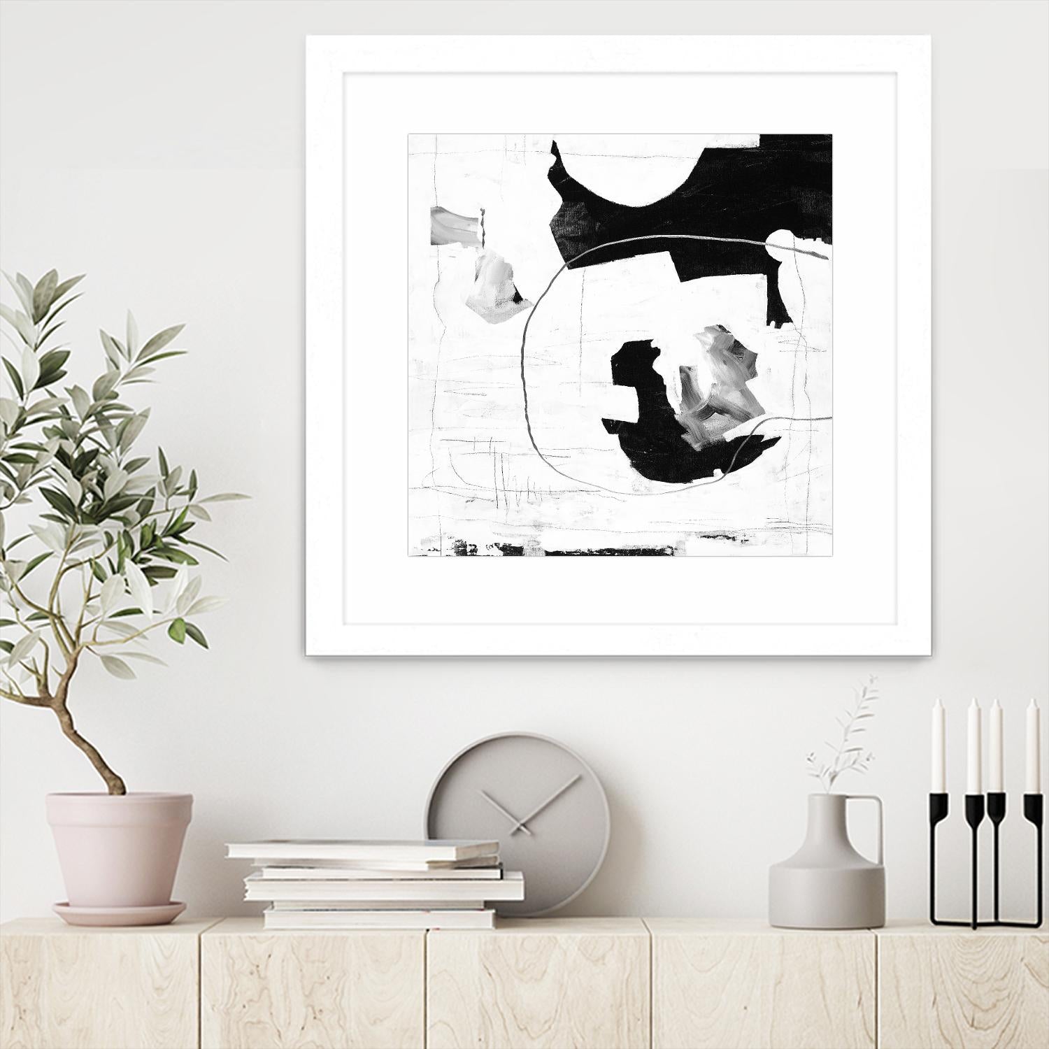 Traces of Silver III by Daleno Art on GIANT ART - black  black&white abstrait