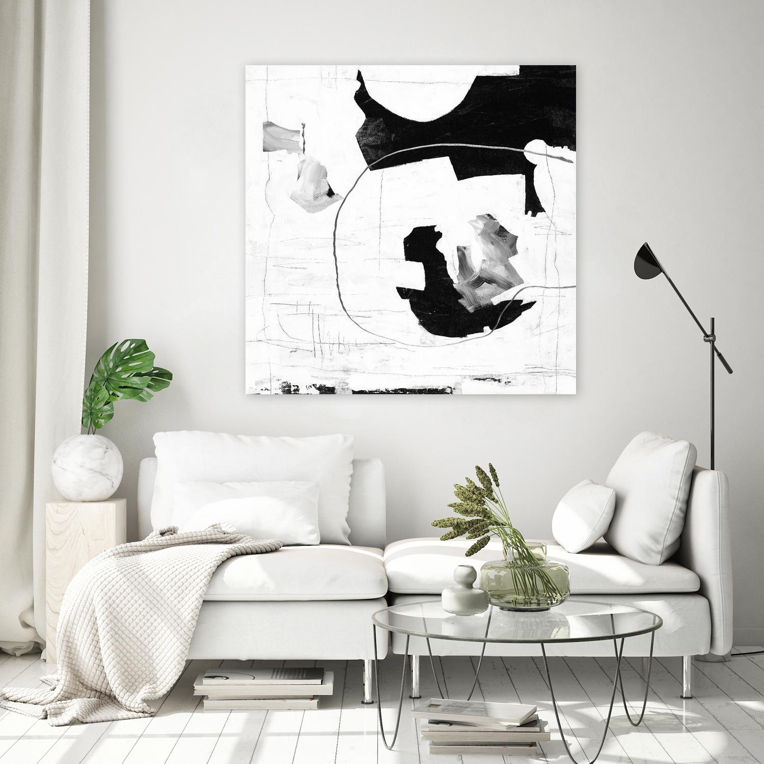 Traces of Silver III by Daleno Art on GIANT ART - black  black&white abstrait
