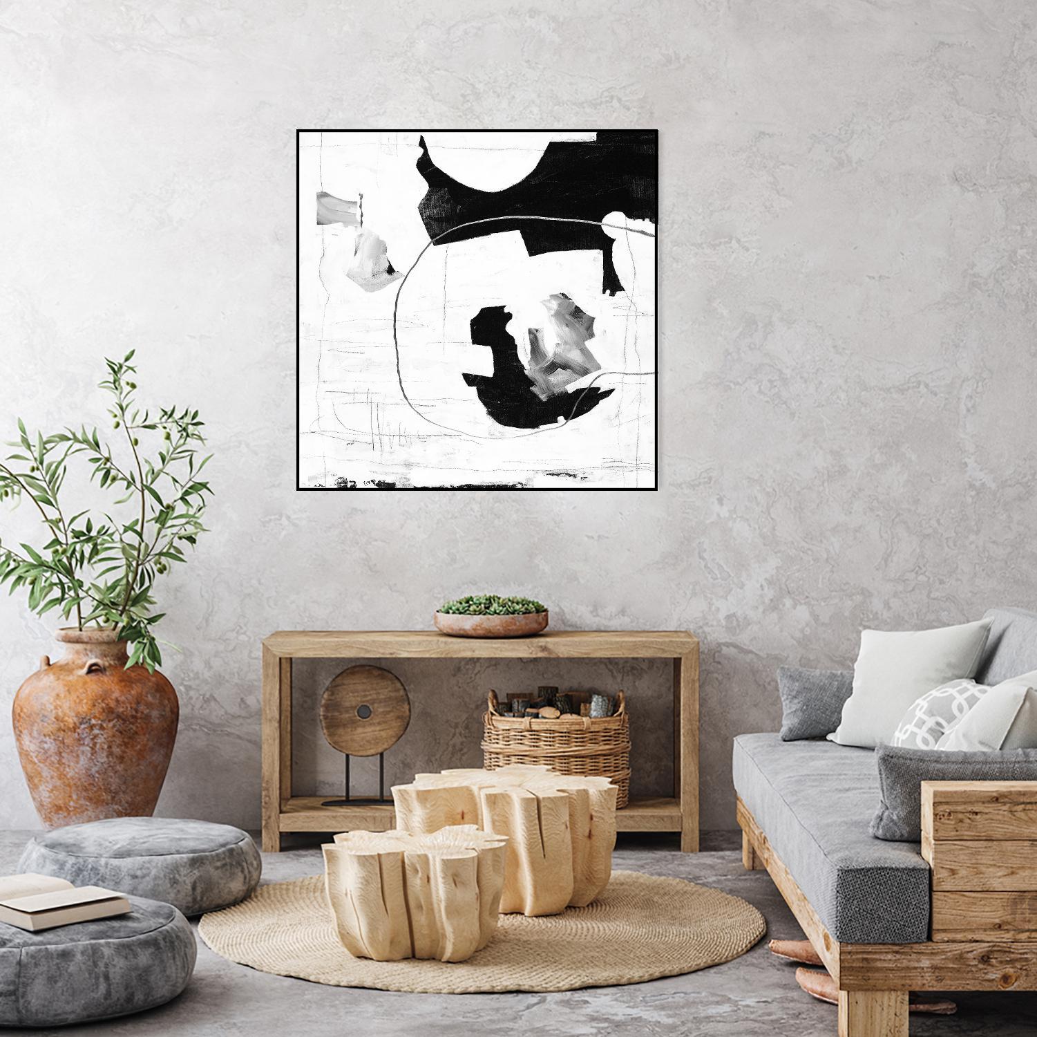 Traces of Silver III by Daleno Art on GIANT ART - black  black&white abstrait