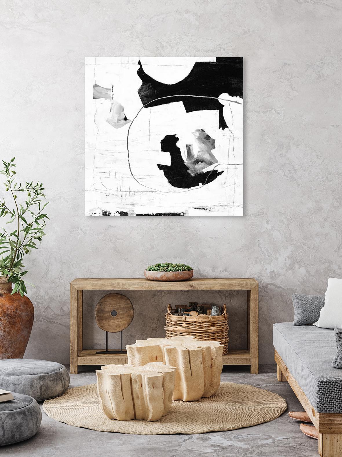 Traces of Silver III by Daleno Art on GIANT ART - black  black&white abstrait