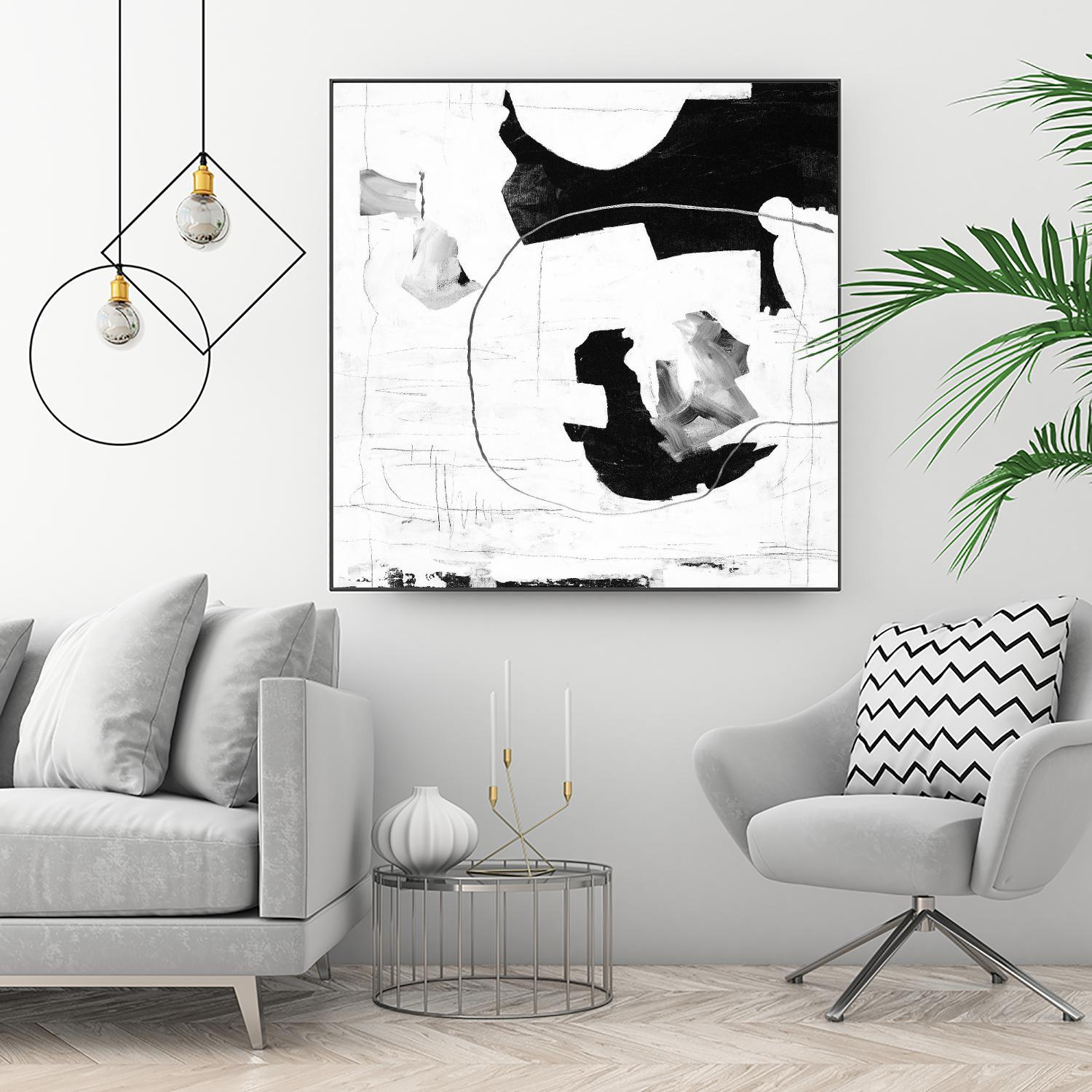 Traces of Silver III by Daleno Art on GIANT ART - black  black&white abstrait