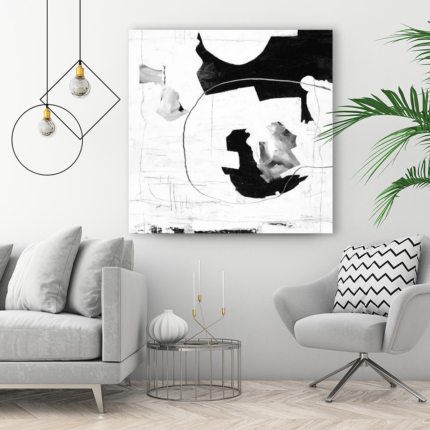 Traces of Silver III by Daleno Art on GIANT ART - black  black&white abstrait