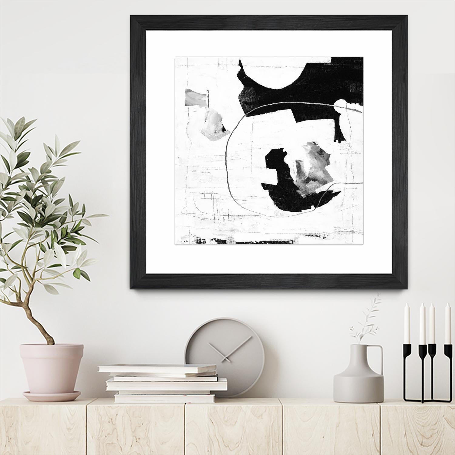 Traces of Silver III by Daleno Art on GIANT ART - black  black&white abstrait