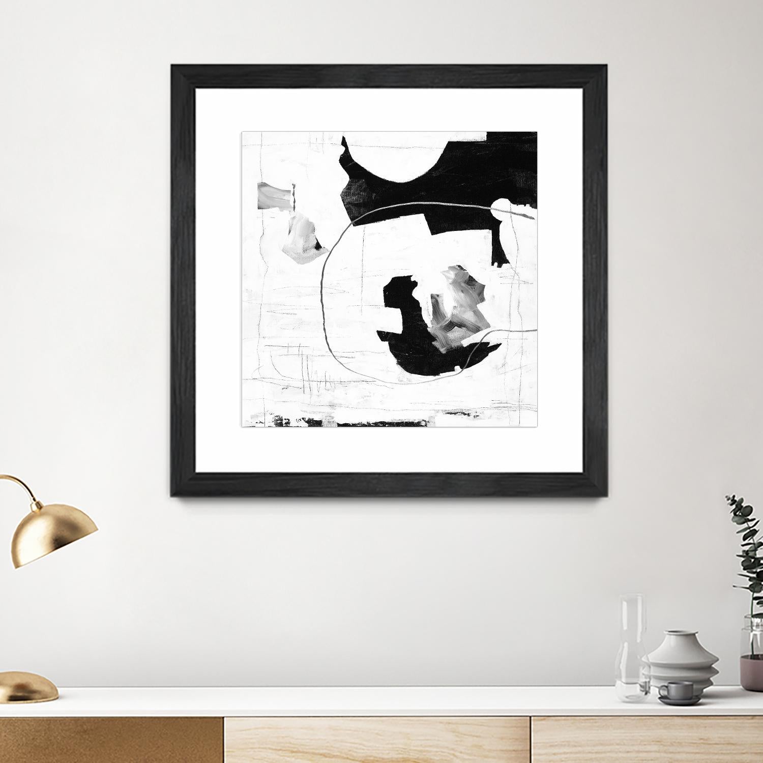 Traces of Silver III by Daleno Art on GIANT ART - black  black&white abstrait