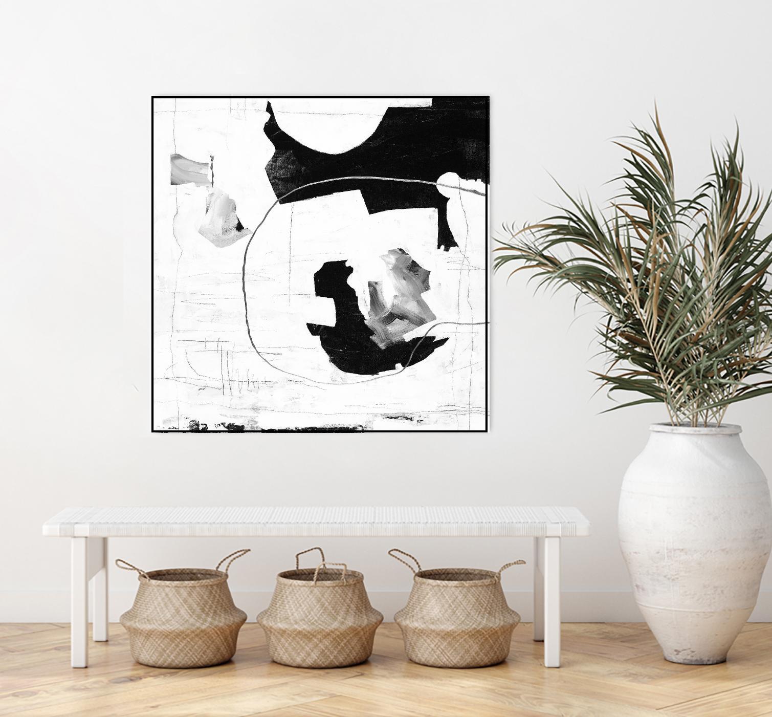 Traces of Silver III by Daleno Art on GIANT ART - black  black&white abstrait