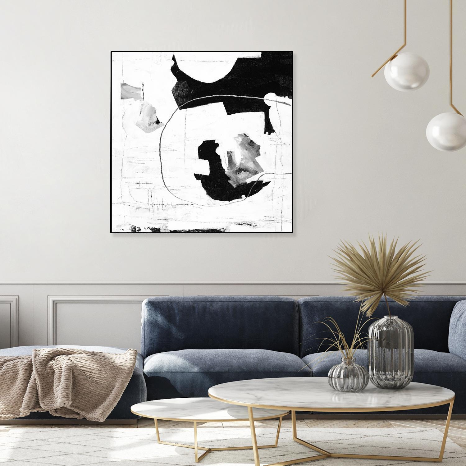 Traces of Silver III by Daleno Art on GIANT ART - black  black&white abstrait