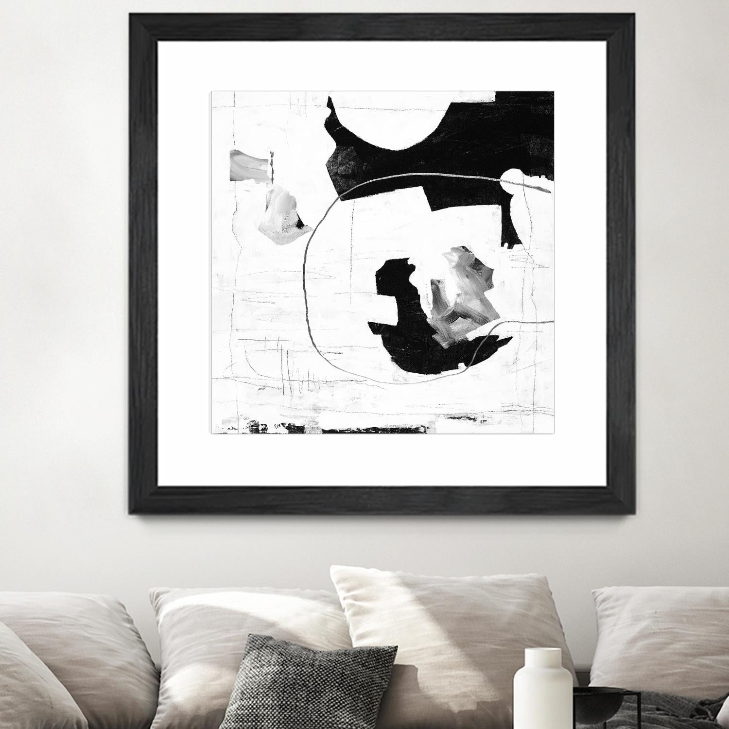 Traces of Silver III by Daleno Art on GIANT ART - black  black&white abstrait