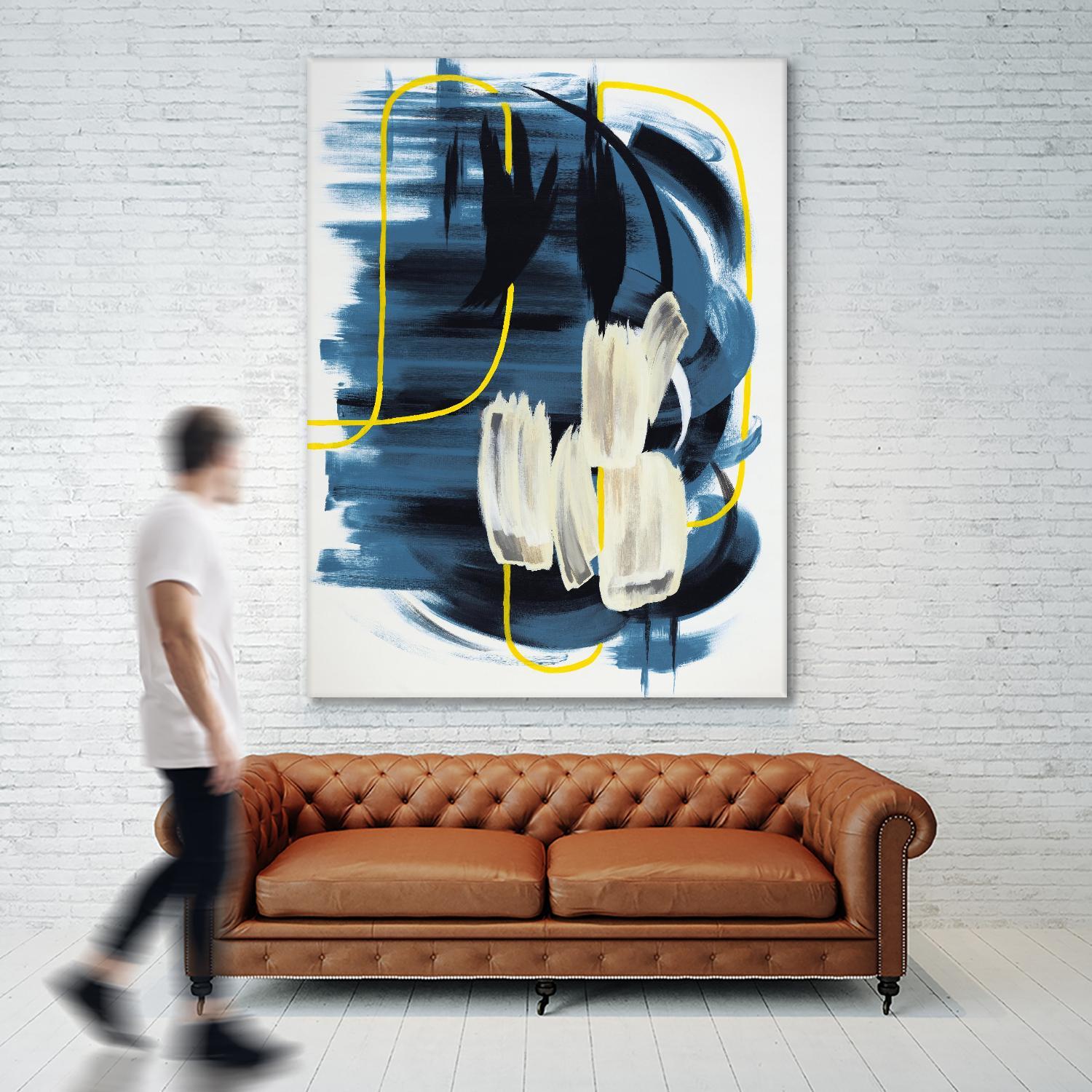 Curious Crafter II by Daleno Art on GIANT ART - blue abstract abstrait