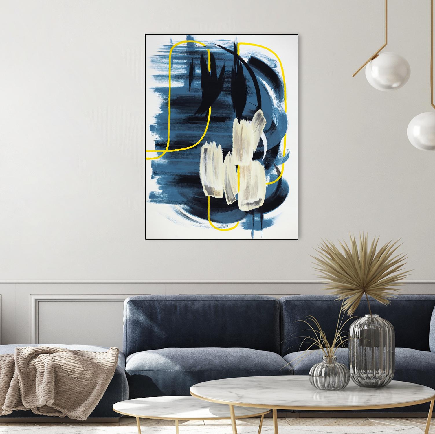 Curious Crafter II by Daleno Art on GIANT ART - blue abstract abstrait