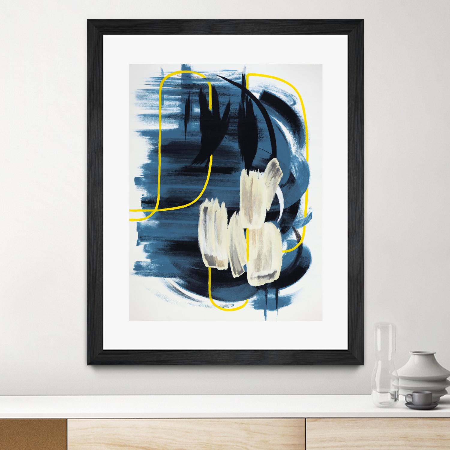 Curious Crafter II by Daleno Art on GIANT ART - blue abstract abstrait