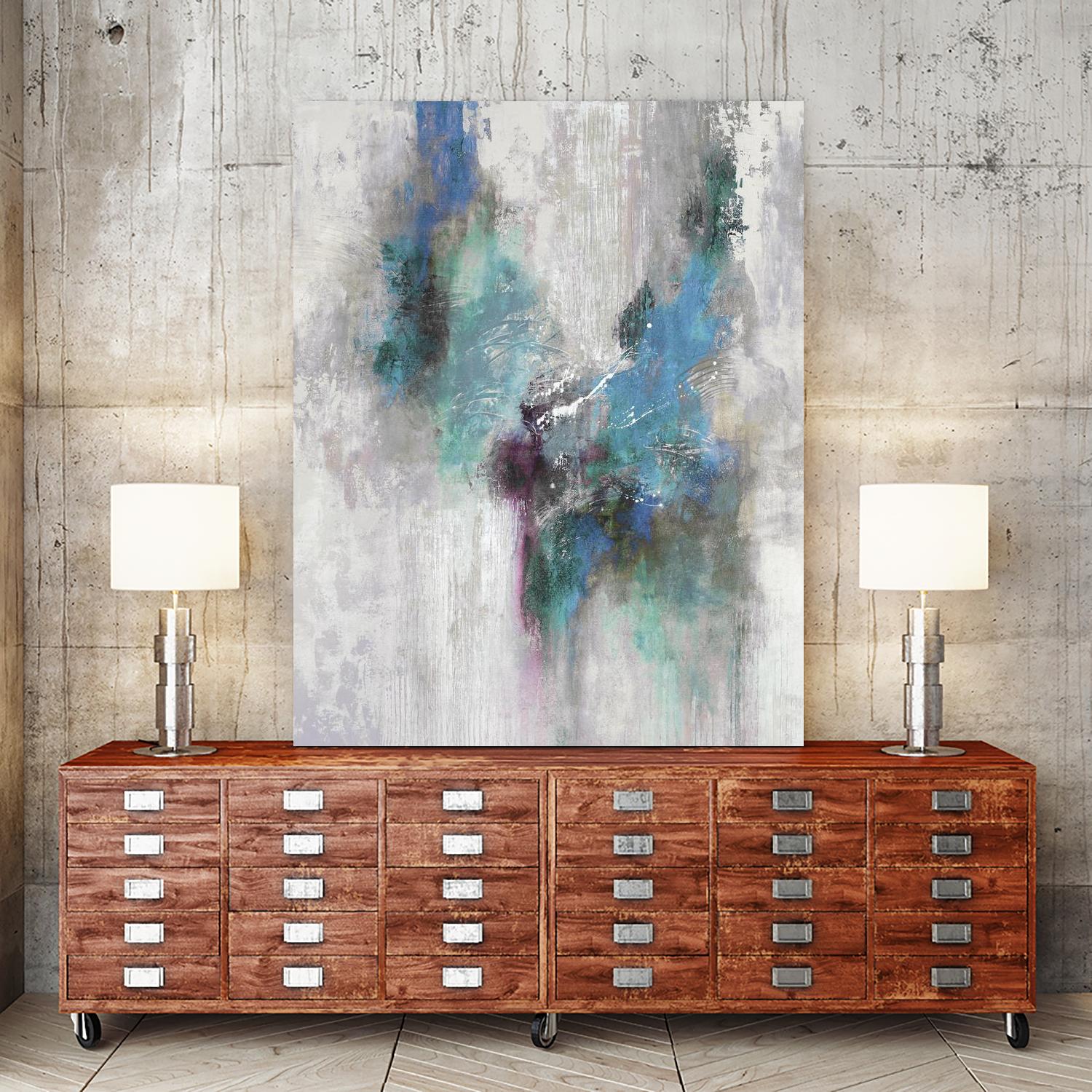 Comfy Nest II by Daleno Art on GIANT ART - blue abstract abstrait