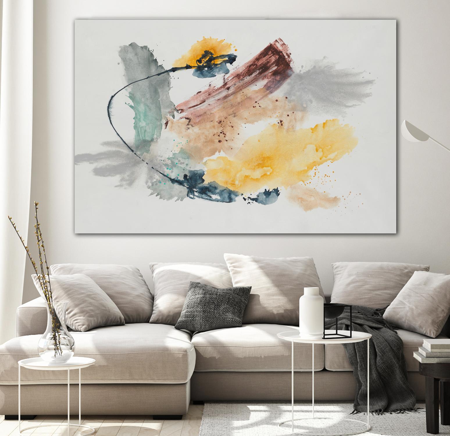 Blue Rope by Daleno Art on GIANT ART - green abstract