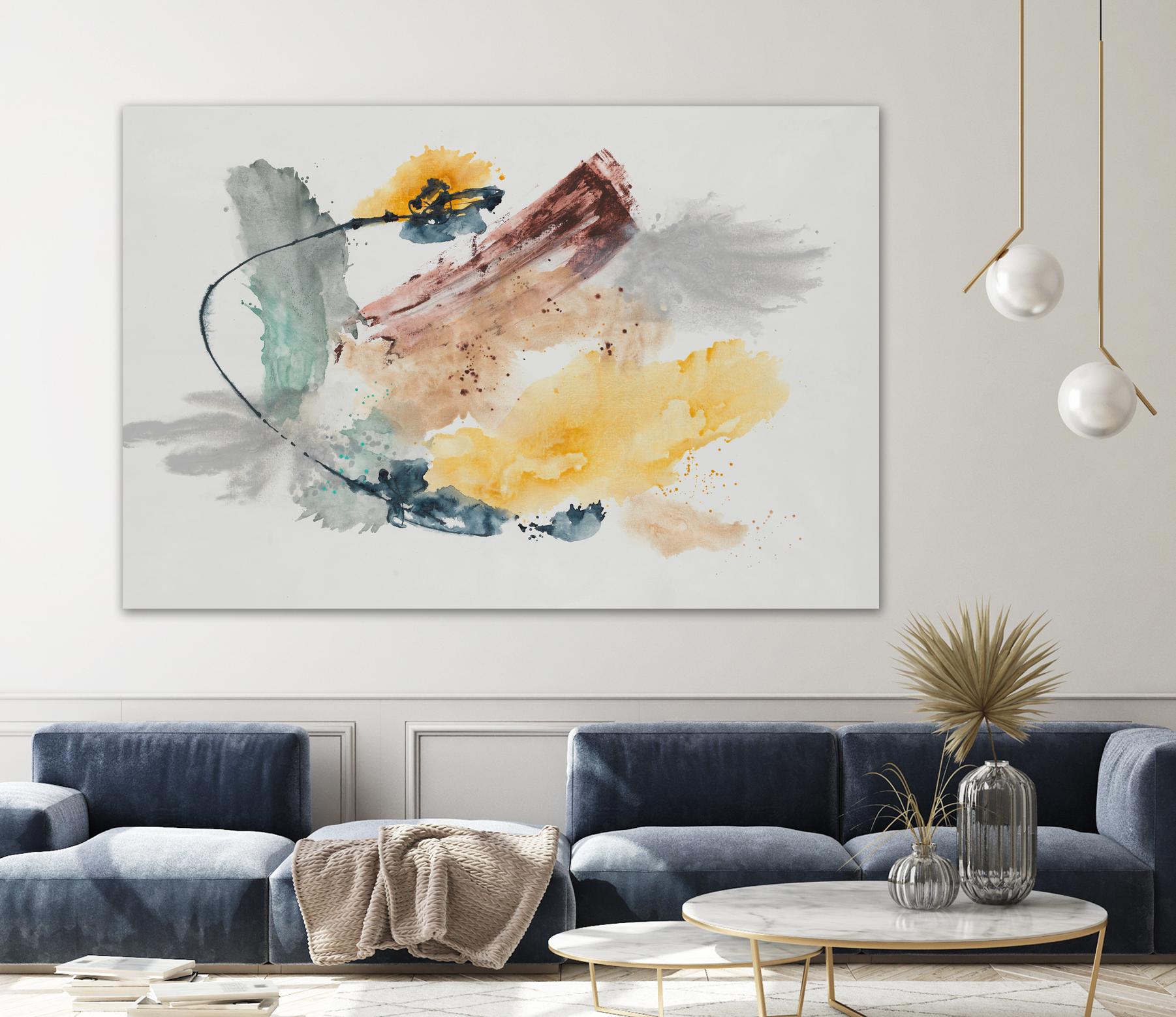 Blue Rope by Daleno Art on GIANT ART - green abstract