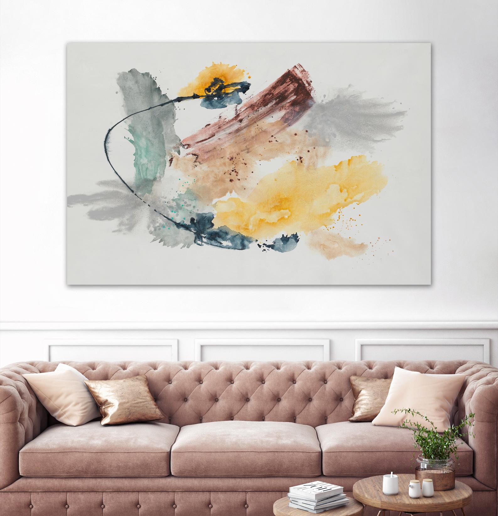 Blue Rope by Daleno Art on GIANT ART - green abstract