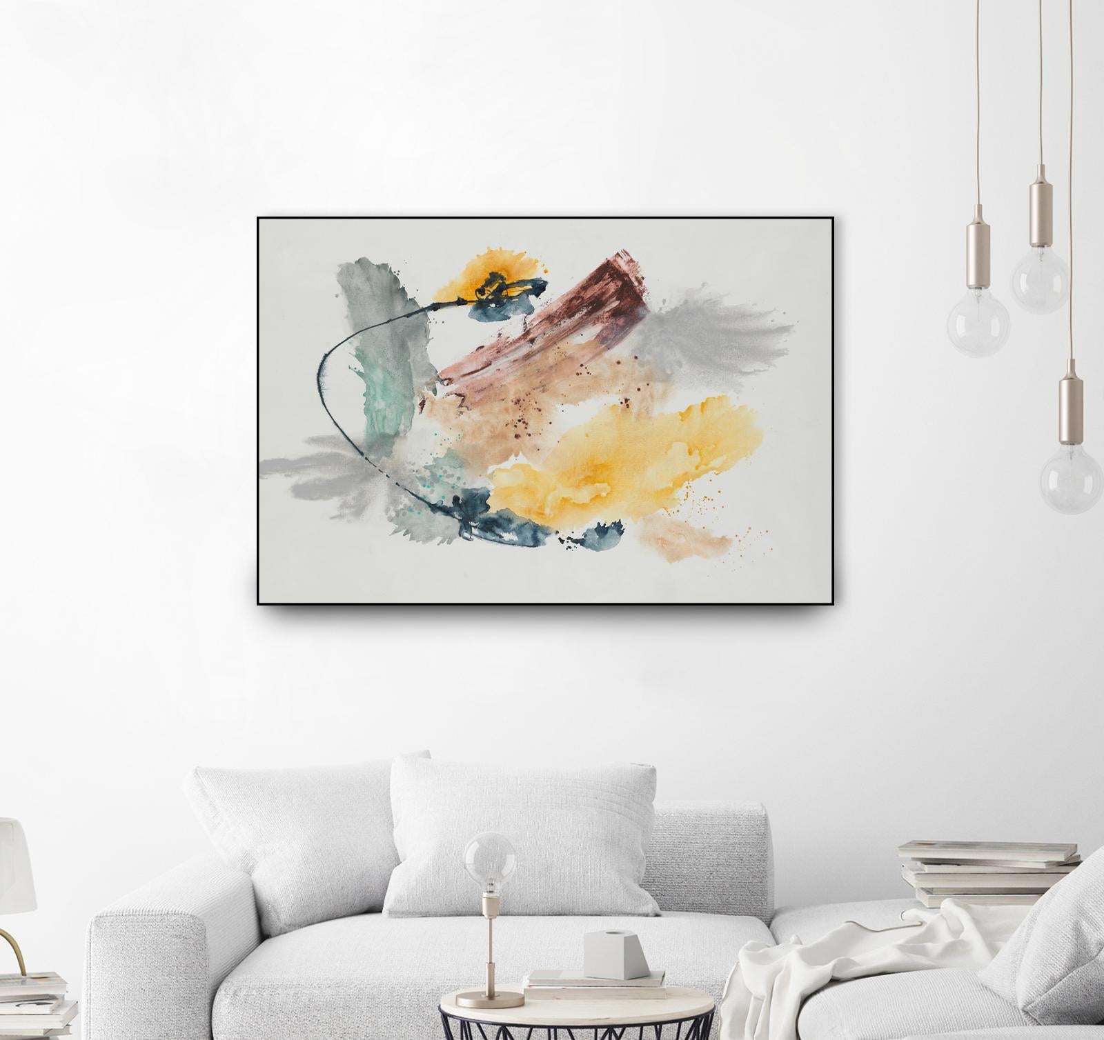 Blue Rope by Daleno Art on GIANT ART - green abstract