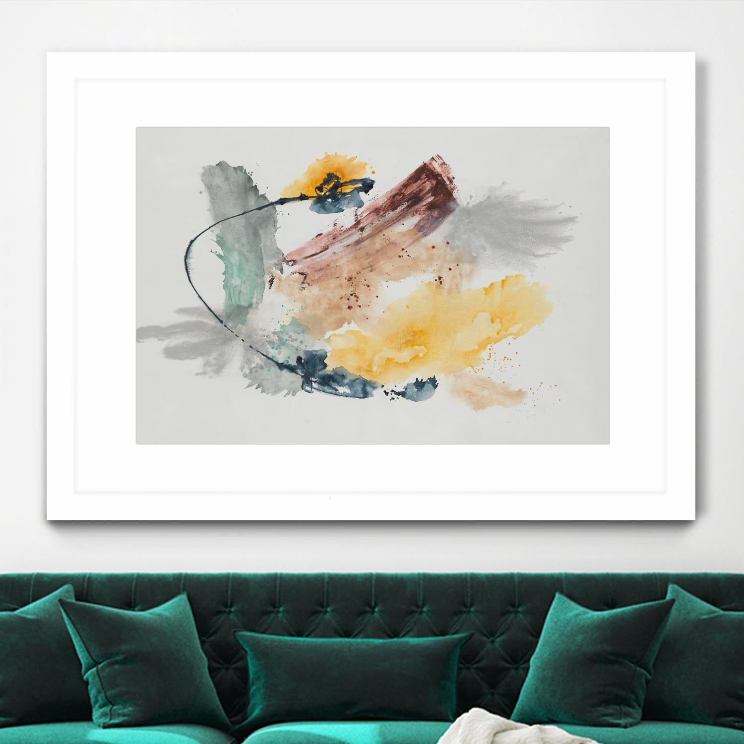 Blue Rope by Daleno Art on GIANT ART - green abstract