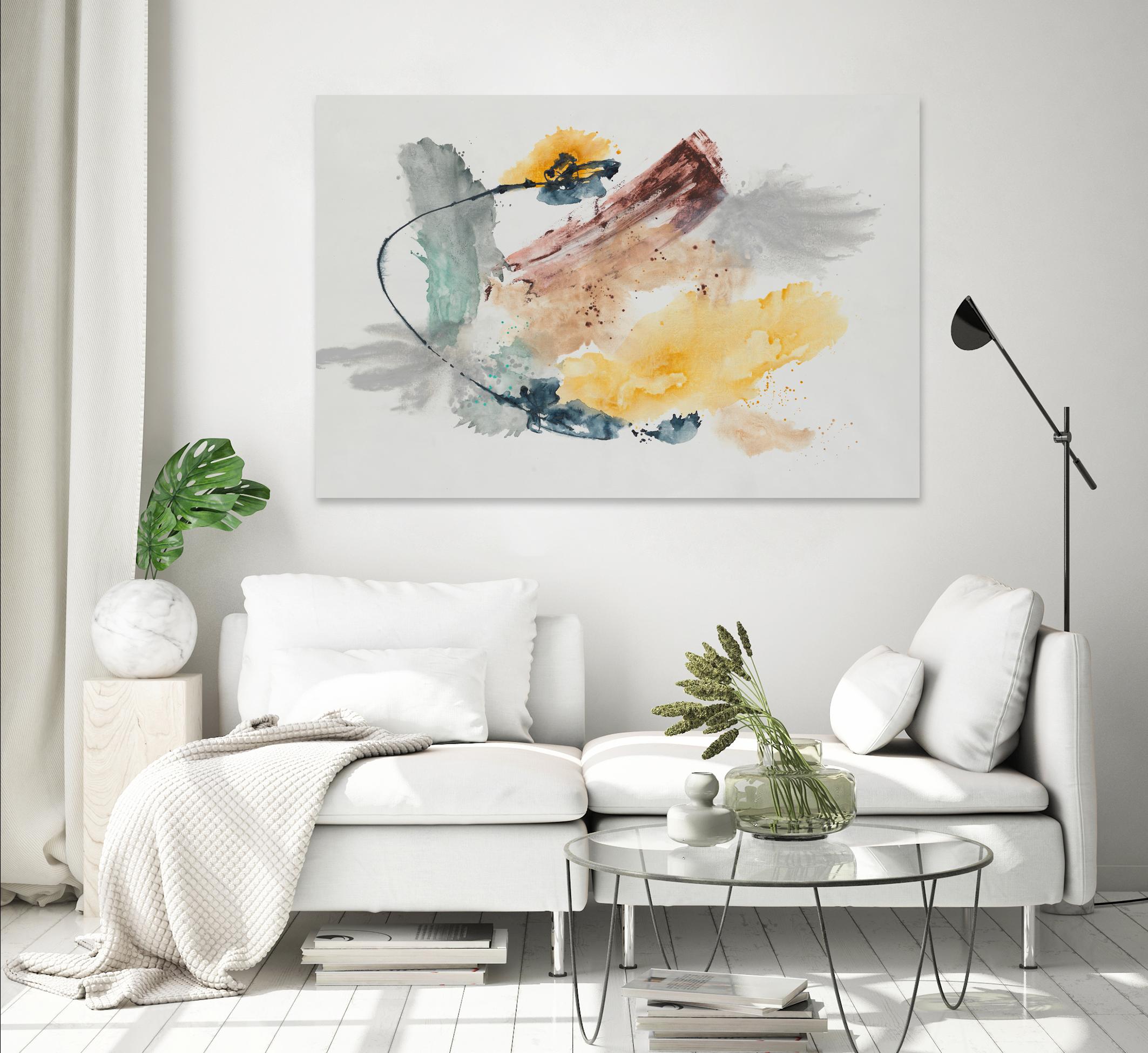 Blue Rope by Daleno Art on GIANT ART - green abstract