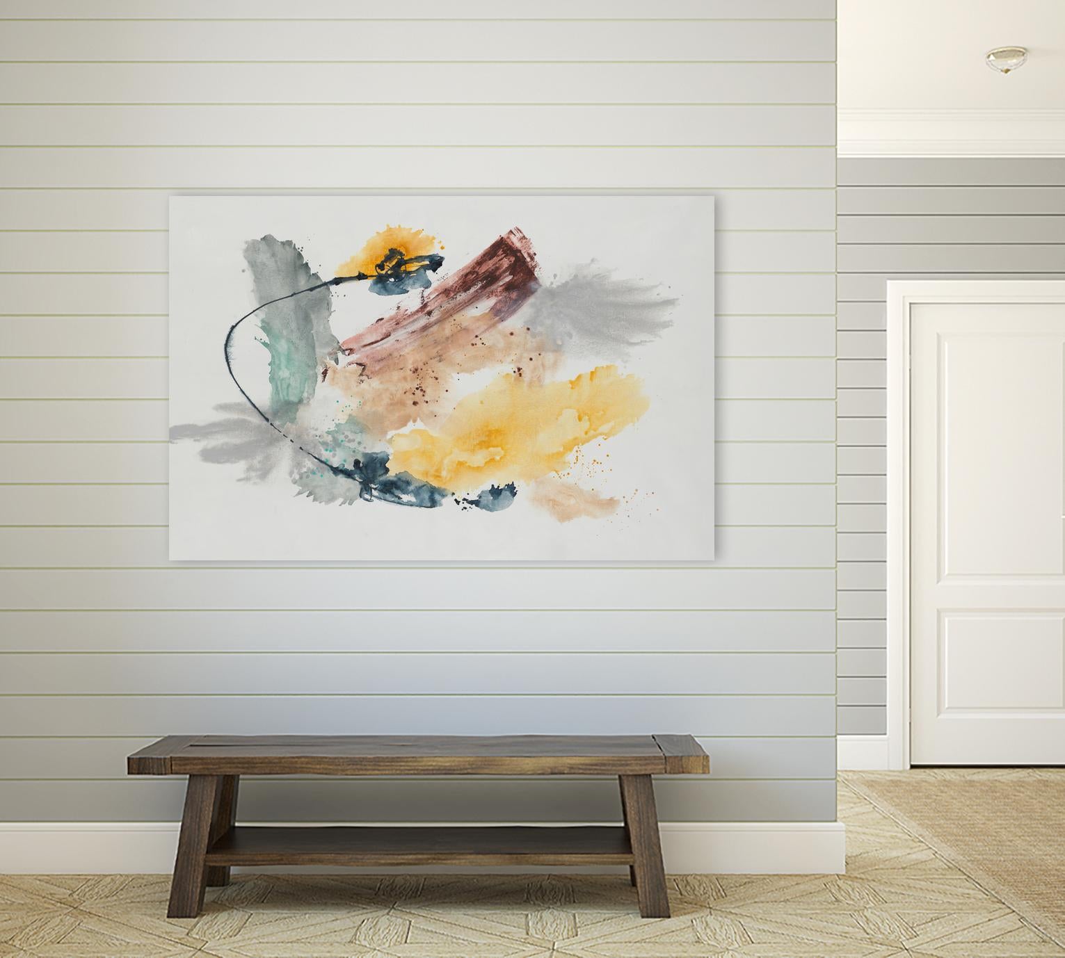 Blue Rope by Daleno Art on GIANT ART - green abstract