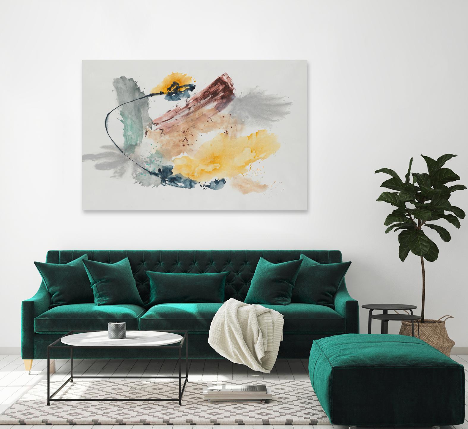 Blue Rope by Daleno Art on GIANT ART - green abstract