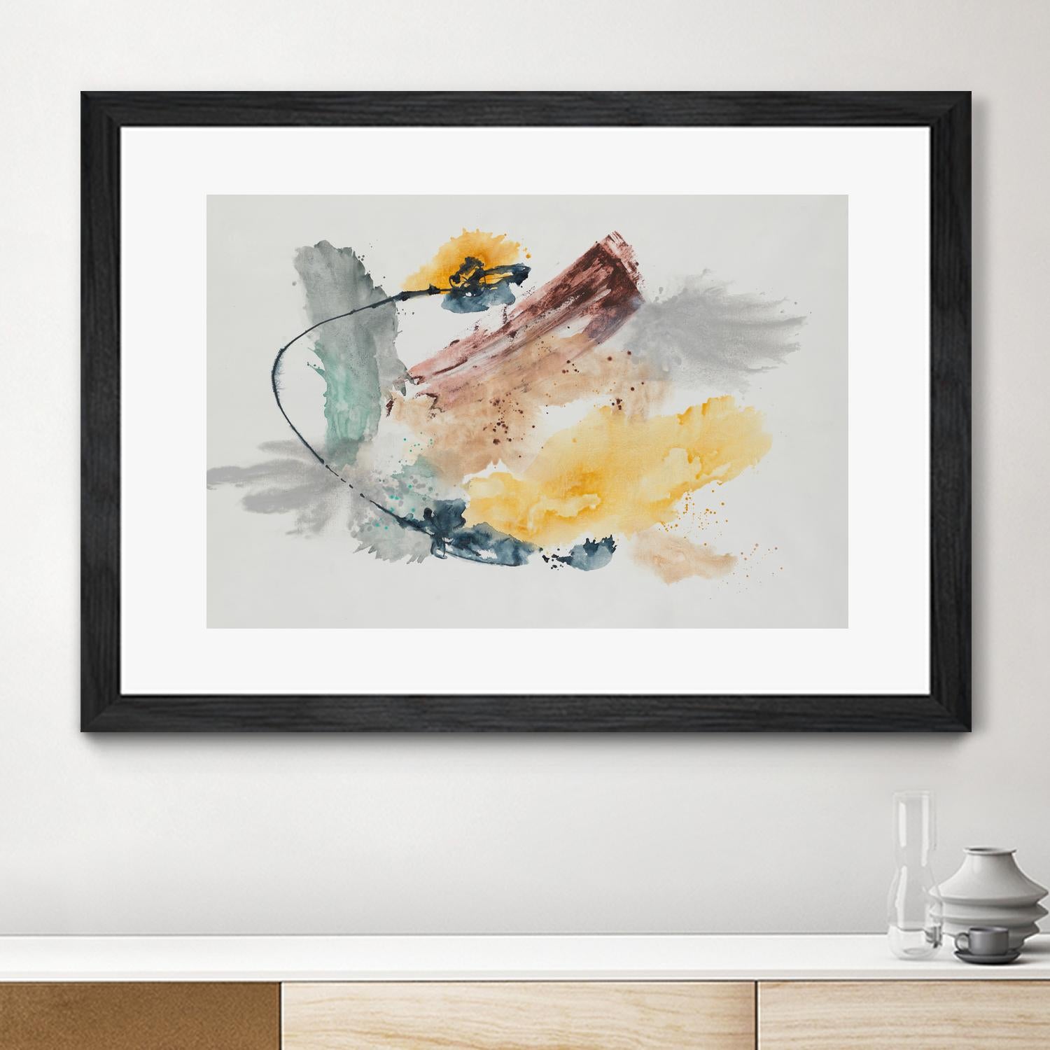 Blue Rope by Daleno Art on GIANT ART - green abstract