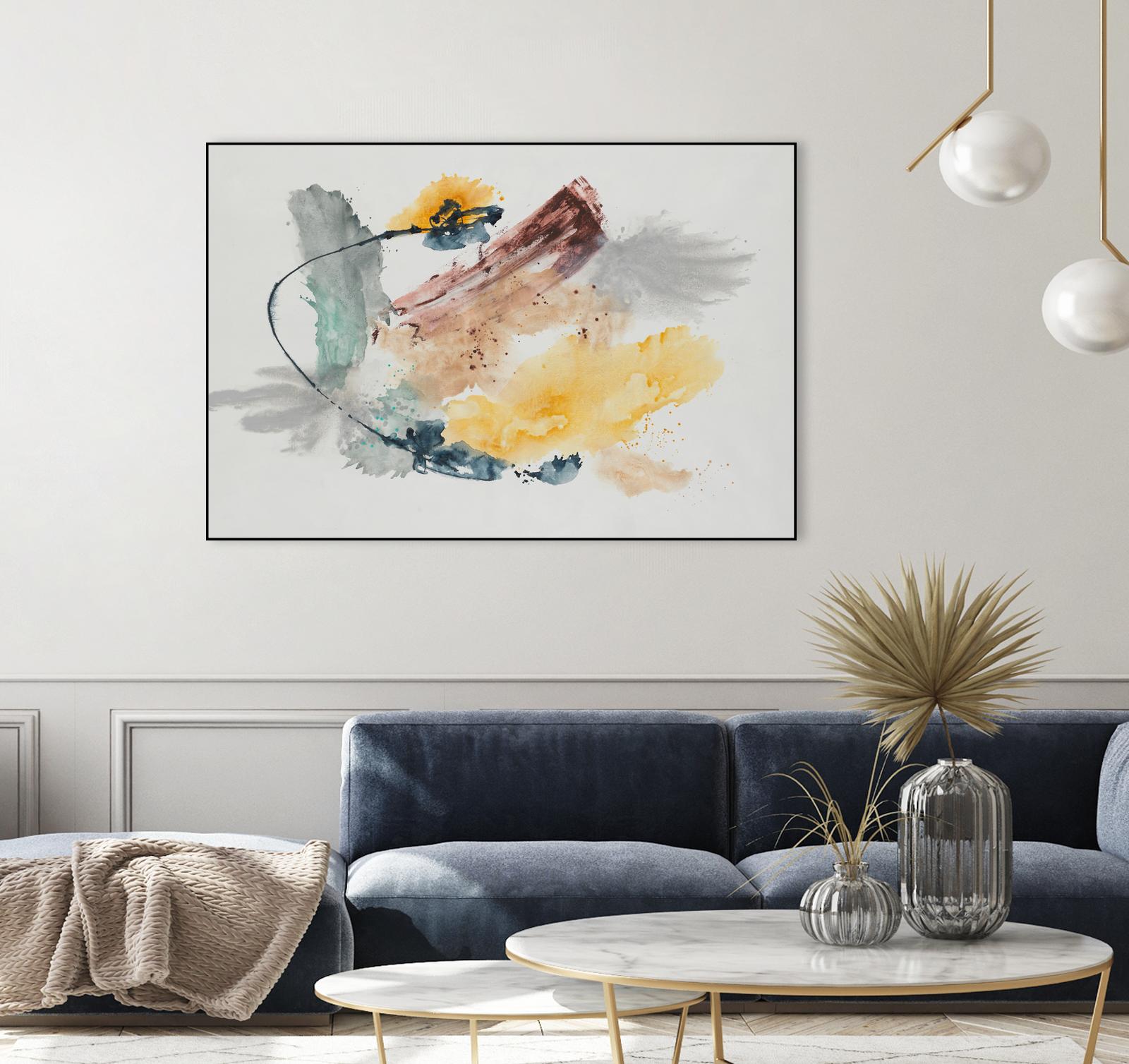 Blue Rope by Daleno Art on GIANT ART - green abstract