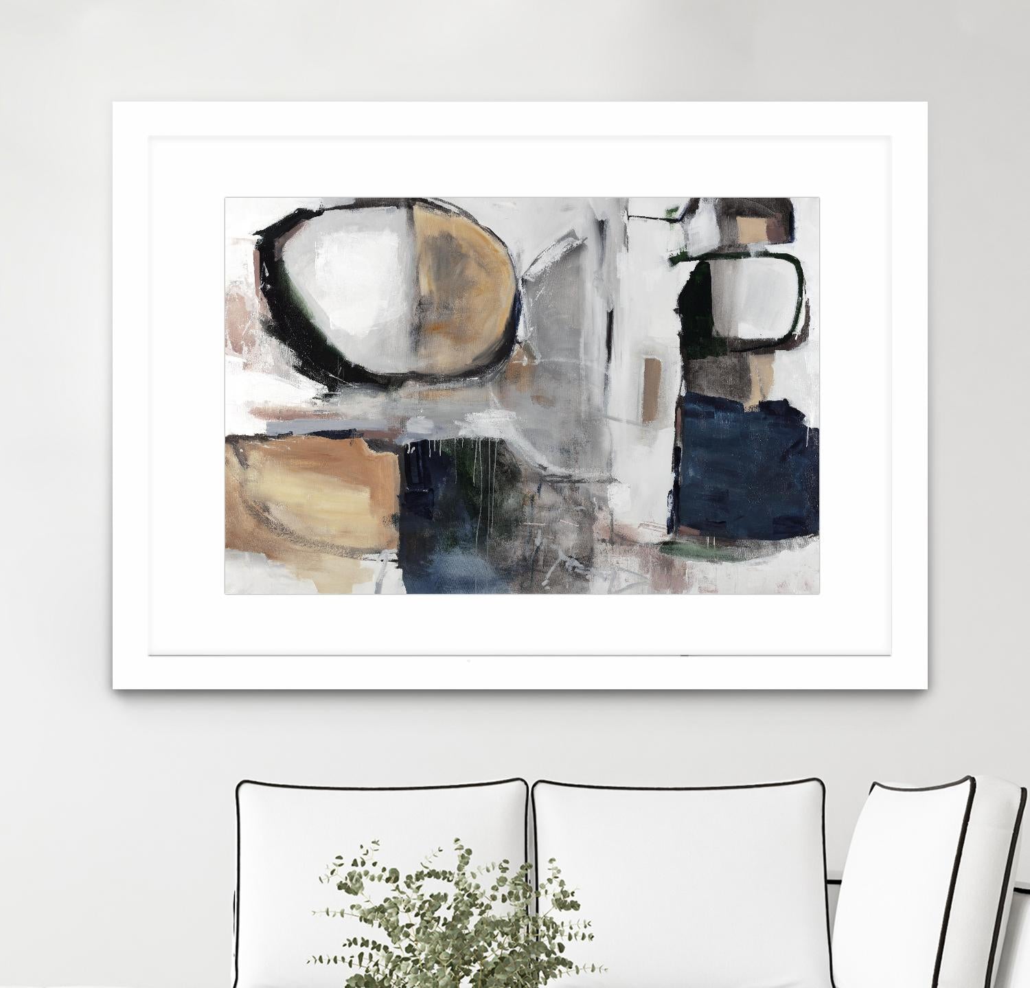 Loud and Quiet II by Daleno Art on GIANT ART - beige abstract