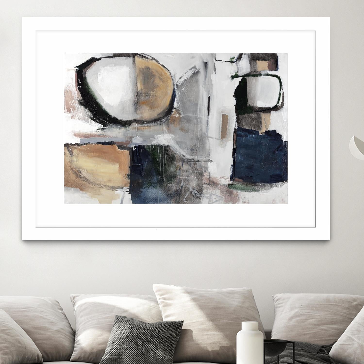 Loud and Quiet II by Daleno Art on GIANT ART - beige abstract