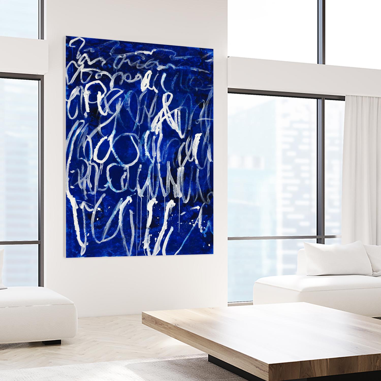 Prescription to Fame by Daleno Art on GIANT ART - blue abstract scribble