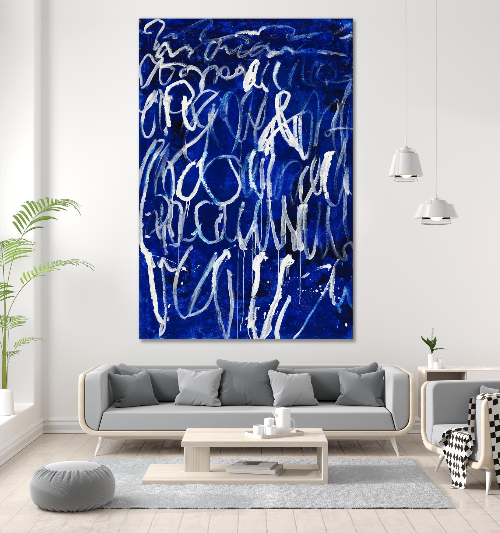 Prescription to Fame by Daleno Art on GIANT ART - blue abstract scribble