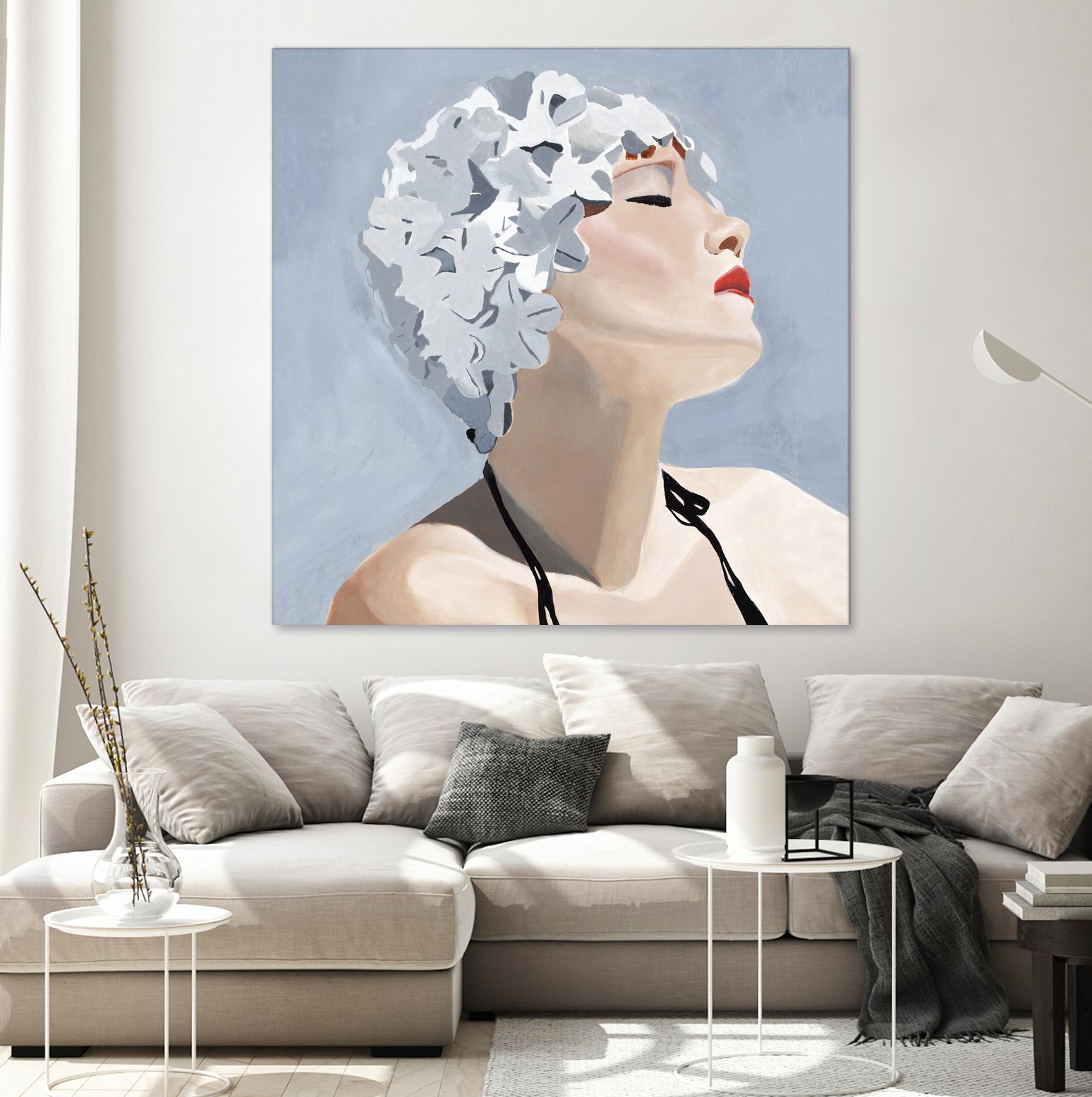 Getting My Tan On by Daleno Art on GIANT ART - red figurative swimmer