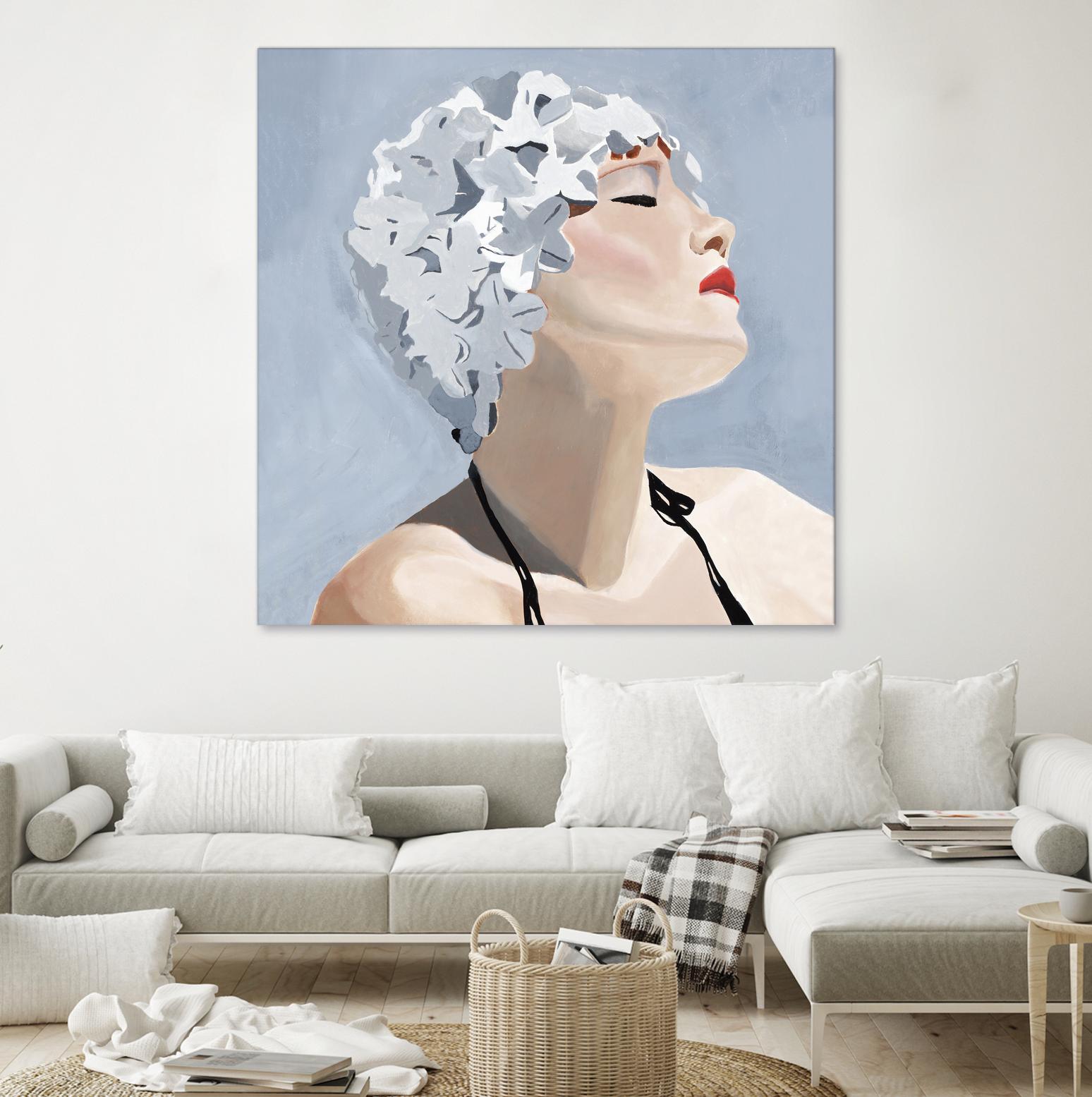 Getting My Tan On by Daleno Art on GIANT ART - red figurative swimmer