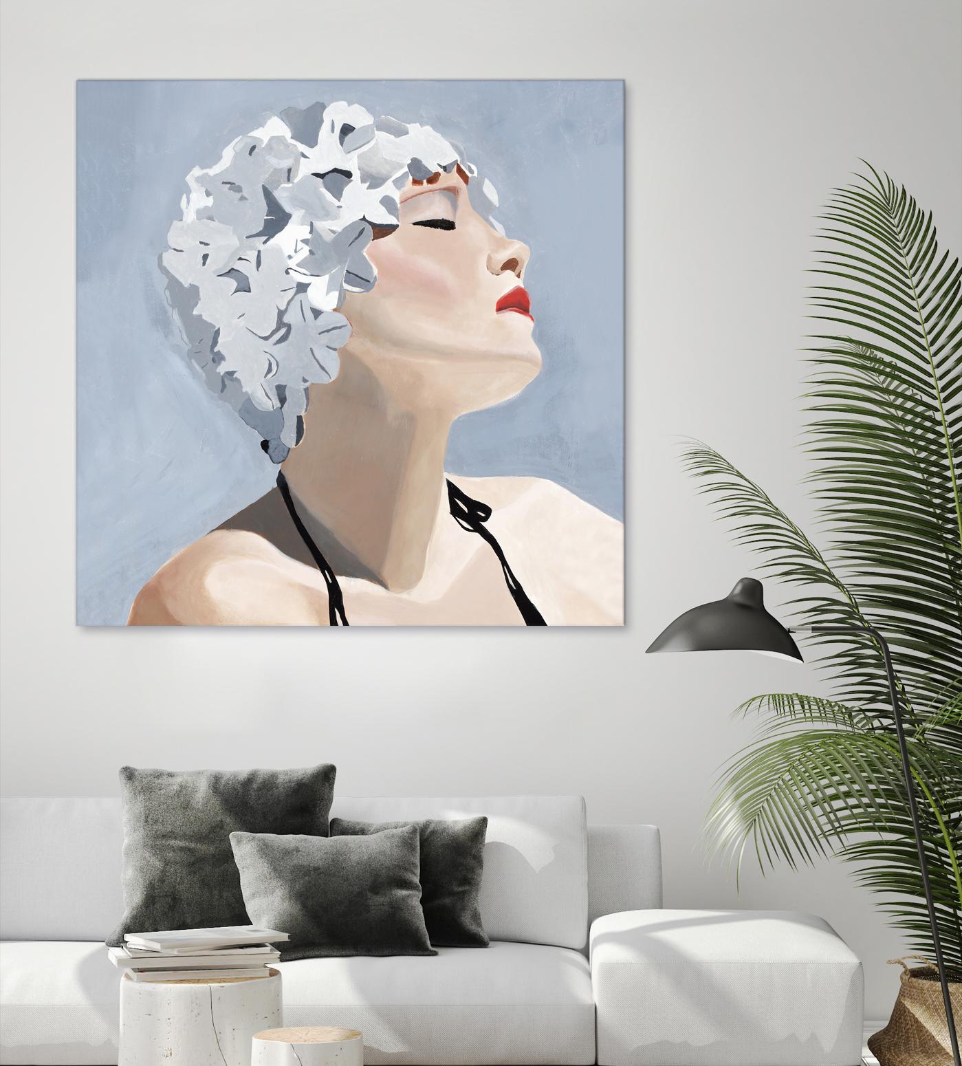 Getting My Tan On by Daleno Art on GIANT ART - red figurative swimmer